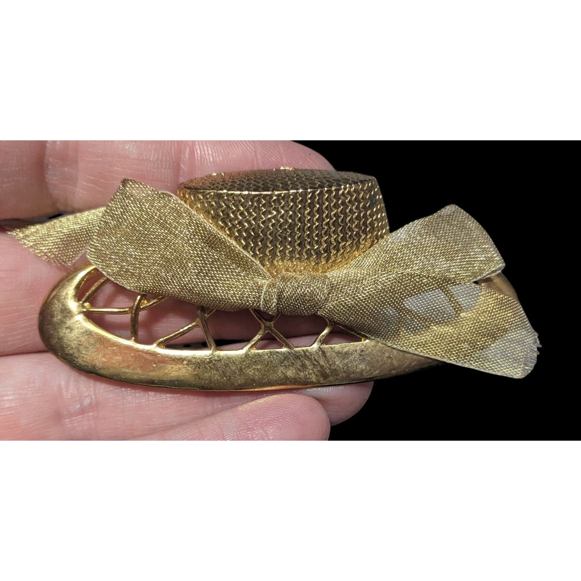 Other Vintage Casual Corner Sun Hat Brooch With Ribbon Bow Size ONE SIZE - 3 Thumbnail