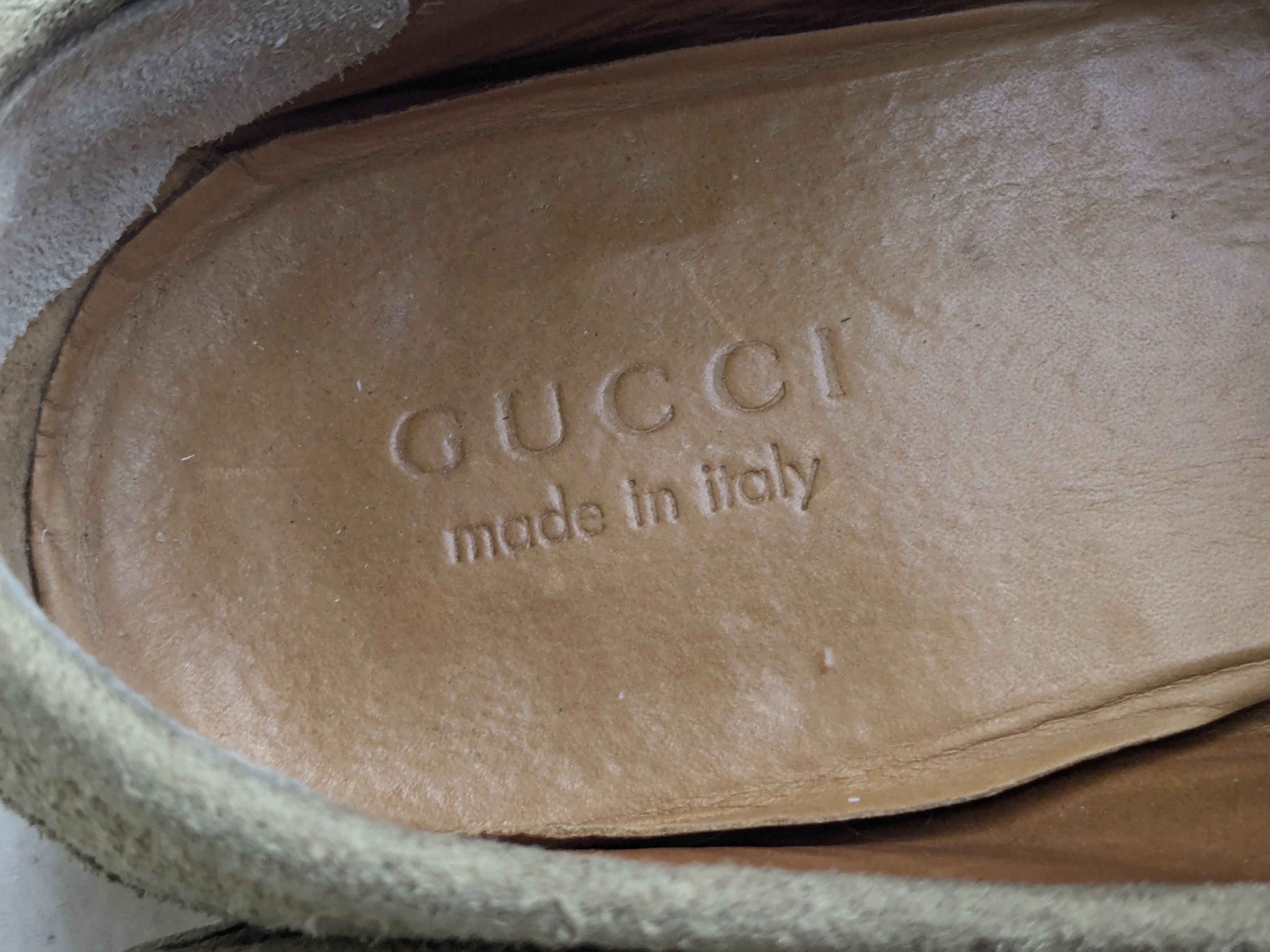 Gucci × Vintage Gucci Horsebit Loafers Beige 11 D Slip Ons Suede Size US 11 / EU 44 - 14 Thumbnail