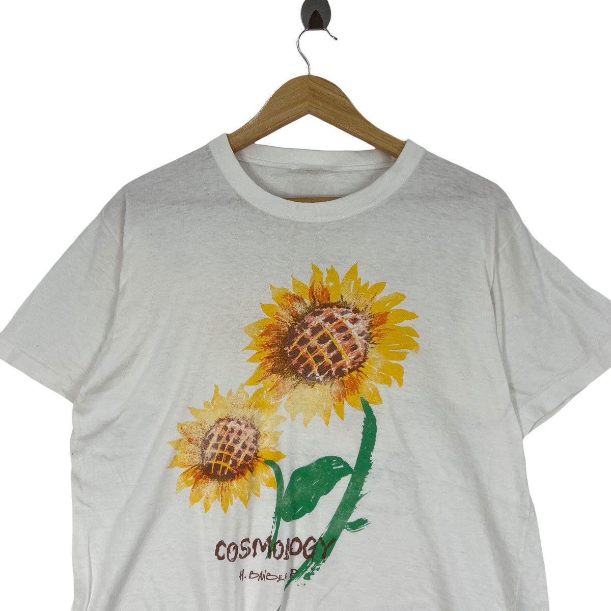 Sunflower Vintage 90s Art Cosmology SUNFLOWER Garden T-Shirt Size US M / EU 48-50 / 2 - 2 Thumbnail