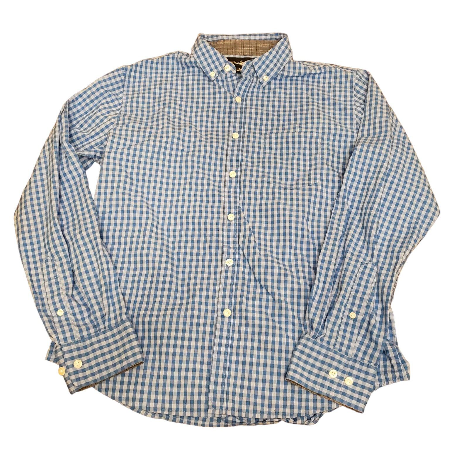 beverly hills polo club dress shirts Logo Embroidered Long Sleeves Casual Shirt