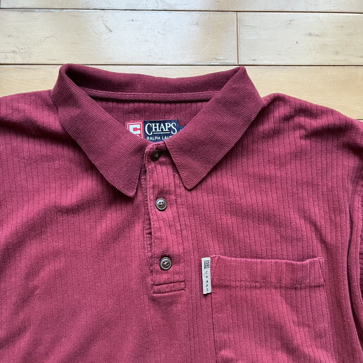 Chaps Ralph Lauren × Polo Ralph Lauren × Vintage Red/Burgundy Chaps Ralph Lauren long sleeve polo Size US M / EU 48-50 / 2 - 2 Thumbnail