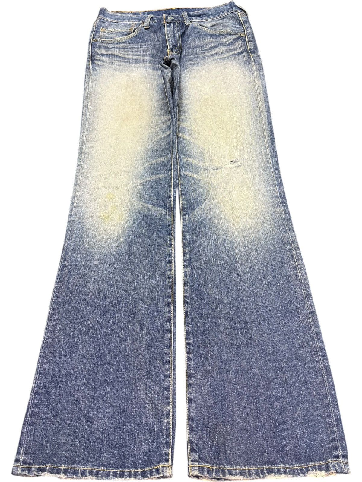 Vintage 90s Levis 517 Faded Wash Distress Flare Jeans