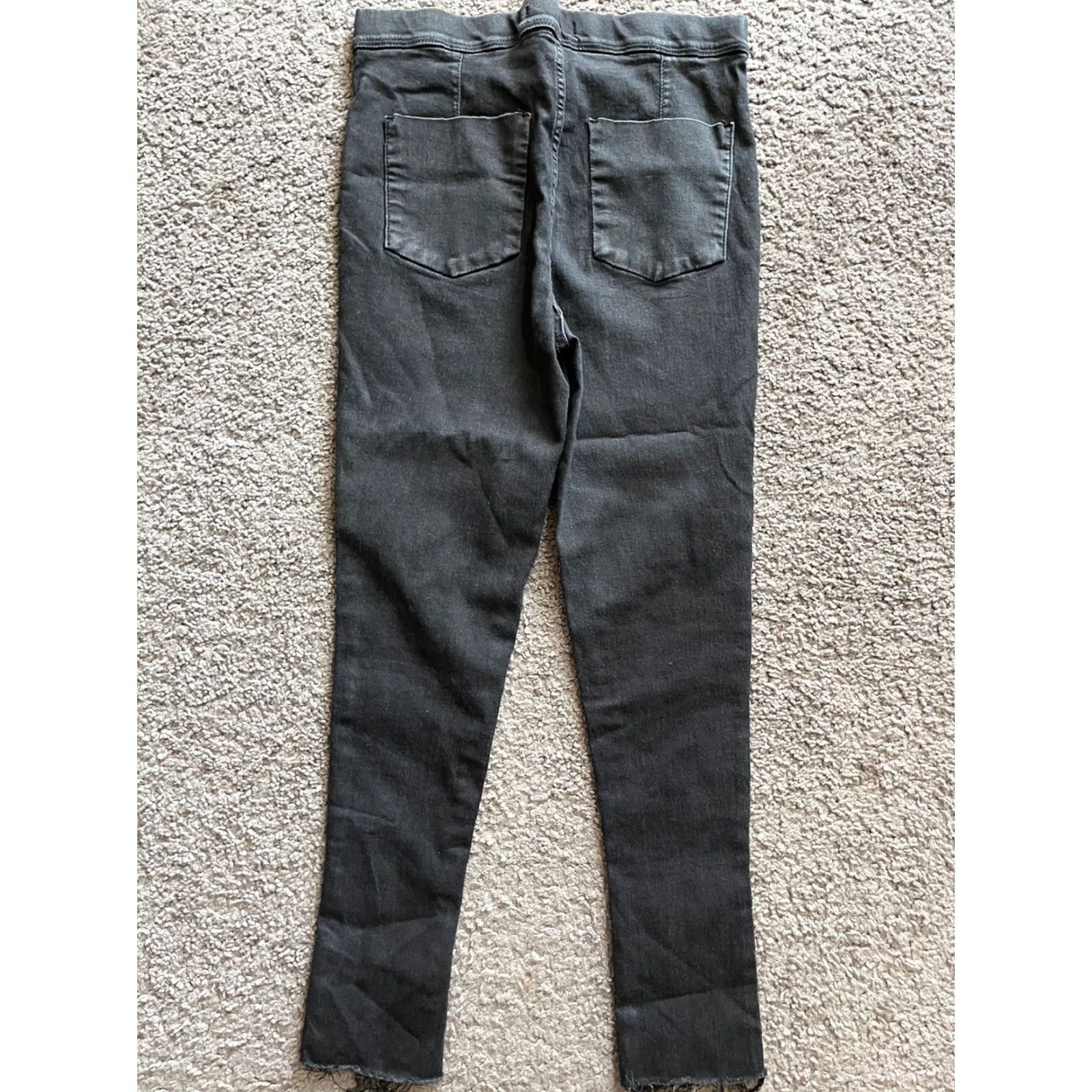 Free People VINTAGE Free People Black Jeans Stretch Raw Hem Skinny Jeans 61855-16515125 Waist 31 Jeans Rock 90s American Womens Size 31 Skinny Mens? Size 24" / US 00 / IT 34 - 3 Thumbnail