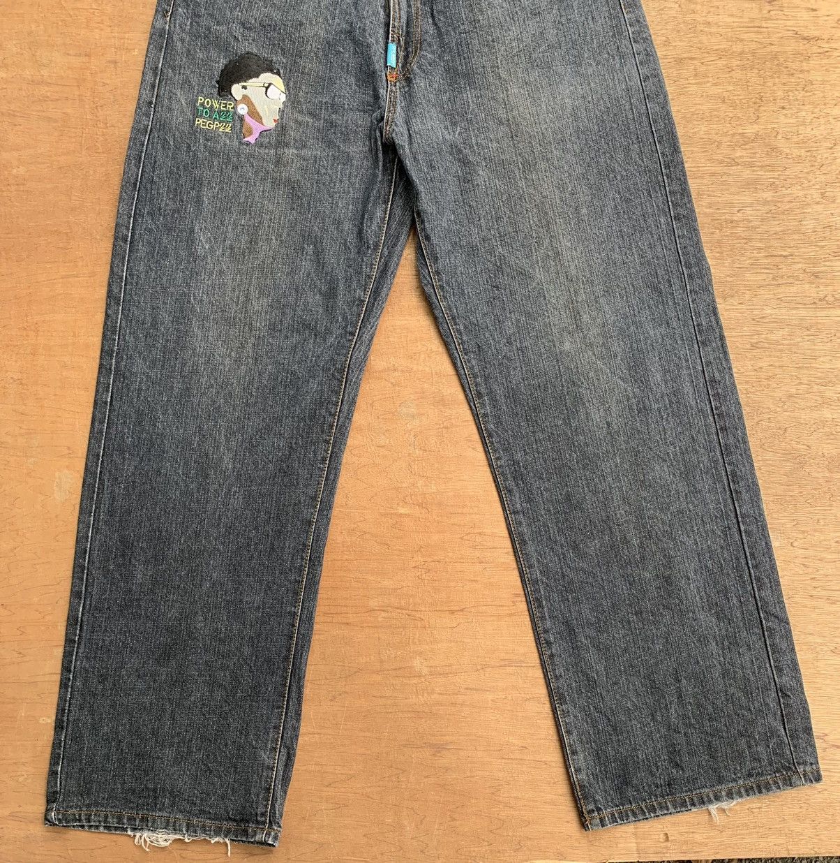 Vintage L.R.G Hip Hop Make Jeans Not War Baggy Denim Pants Size US 38 / EU 54 - 9 Thumbnail