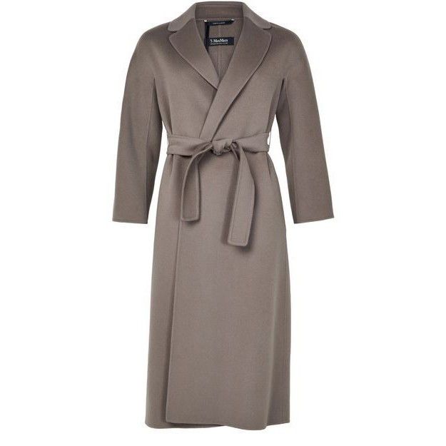 MAX MARA Esturia Belted Gray Wool Long Coat New & Authentic