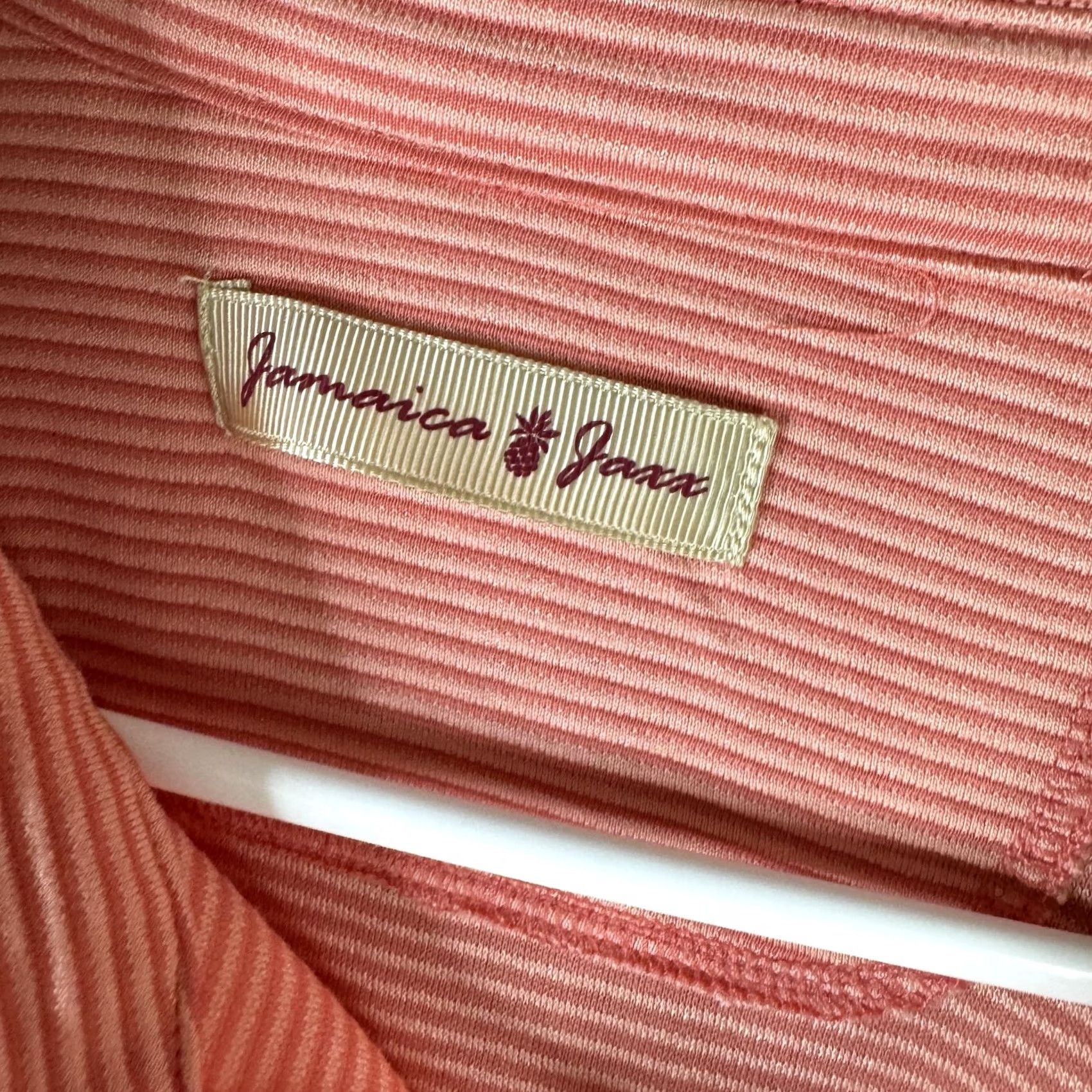Vintage Jamaica Jaxx Polo Shirt Mens 2XL Pink Stripe Modal Blend Short Sleeve Casual Shirt Size US XXL / EU 58 / 5 - 6 Thumbnail