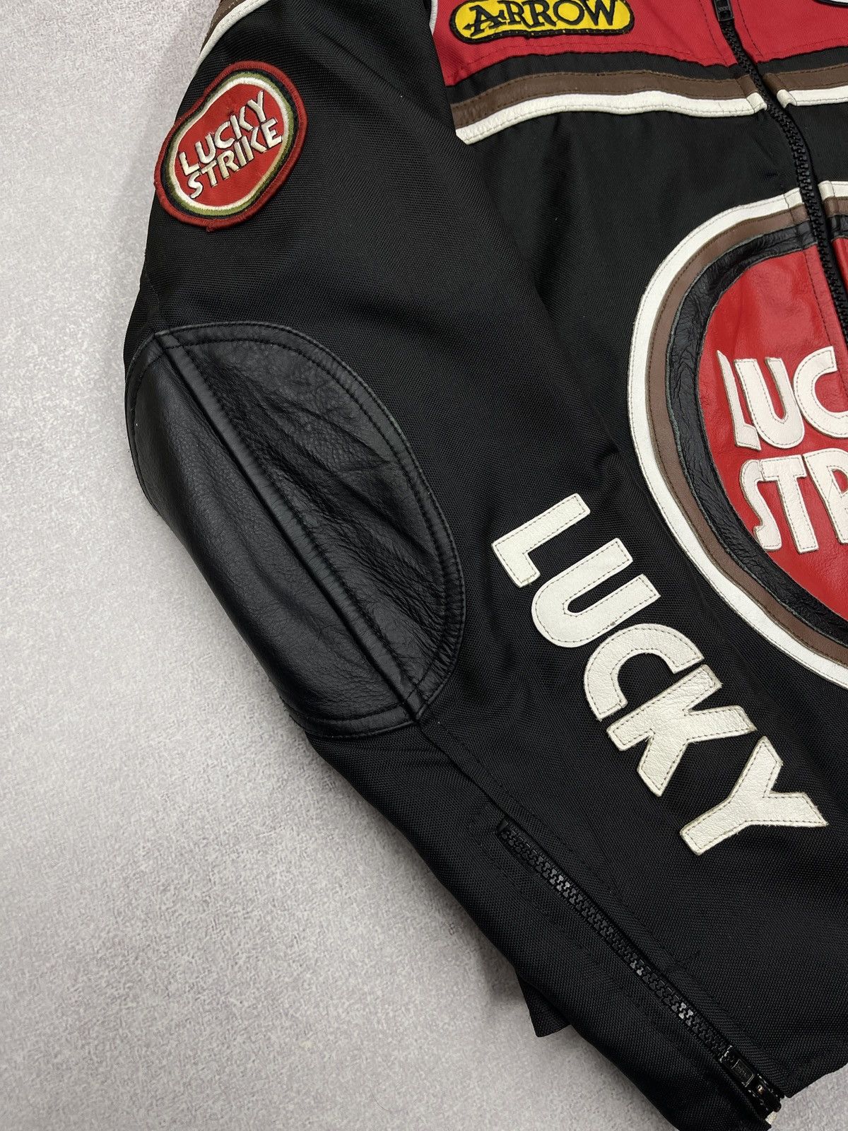 Leather Vintage Lucky Strike Leather Moto Racing Jacket Big Logo Size US L / EU 52-54 / 3 - 10 Thumbnail