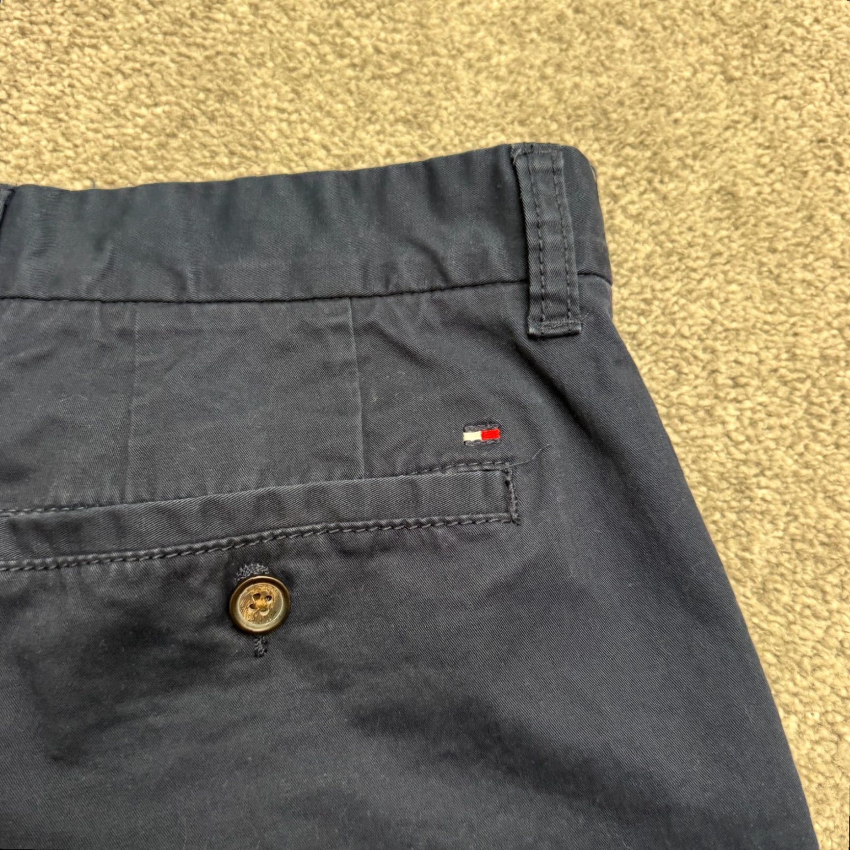 Tommy Hilfiger Tommy Hilfiger Tailored Fit Chino Pants Mens 34x34 Navy Blue Straight Leg Cotton Size US 34 / EU 50 - 4 Thumbnail