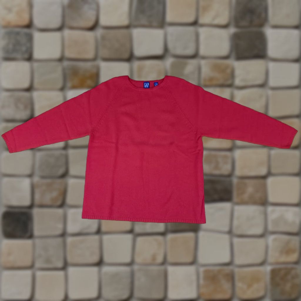 Gap VINTAGE Gap Women Merino Wool Red Sweater M Pullover Wool Red Women Medium Size 26in long 22in pit to pit Size M / US 6-8 / IT 42-44 - 1 Thumbnail