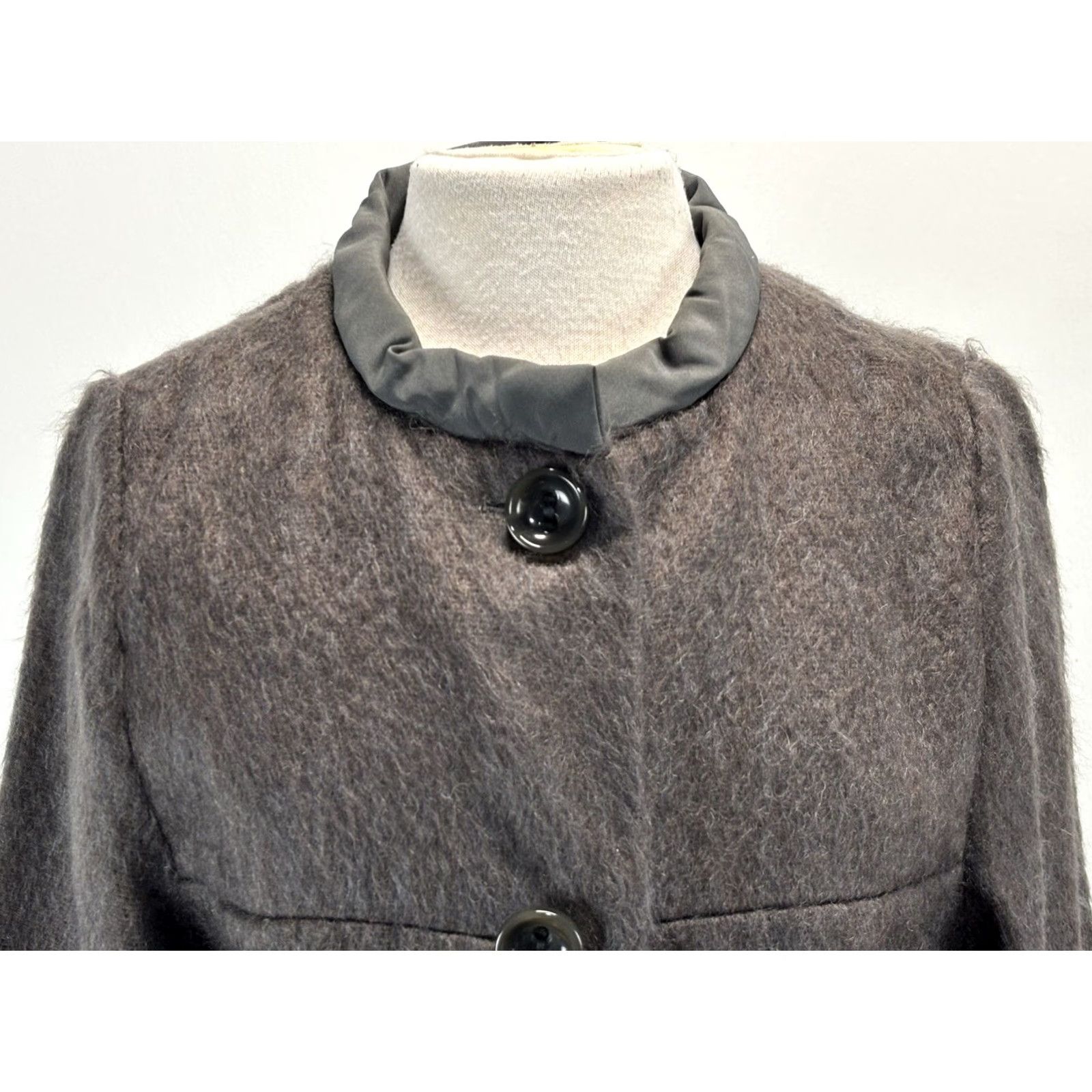 DOROTHEE SCHUMACHER Dorothee Schumacher Jacket Womens S Gray Mid-Length Mohair Silk Button 3/4 Sleeve Designer Modern Minimalist Cardigan Size S / US 4 / IT 40 - 5 Thumbnail