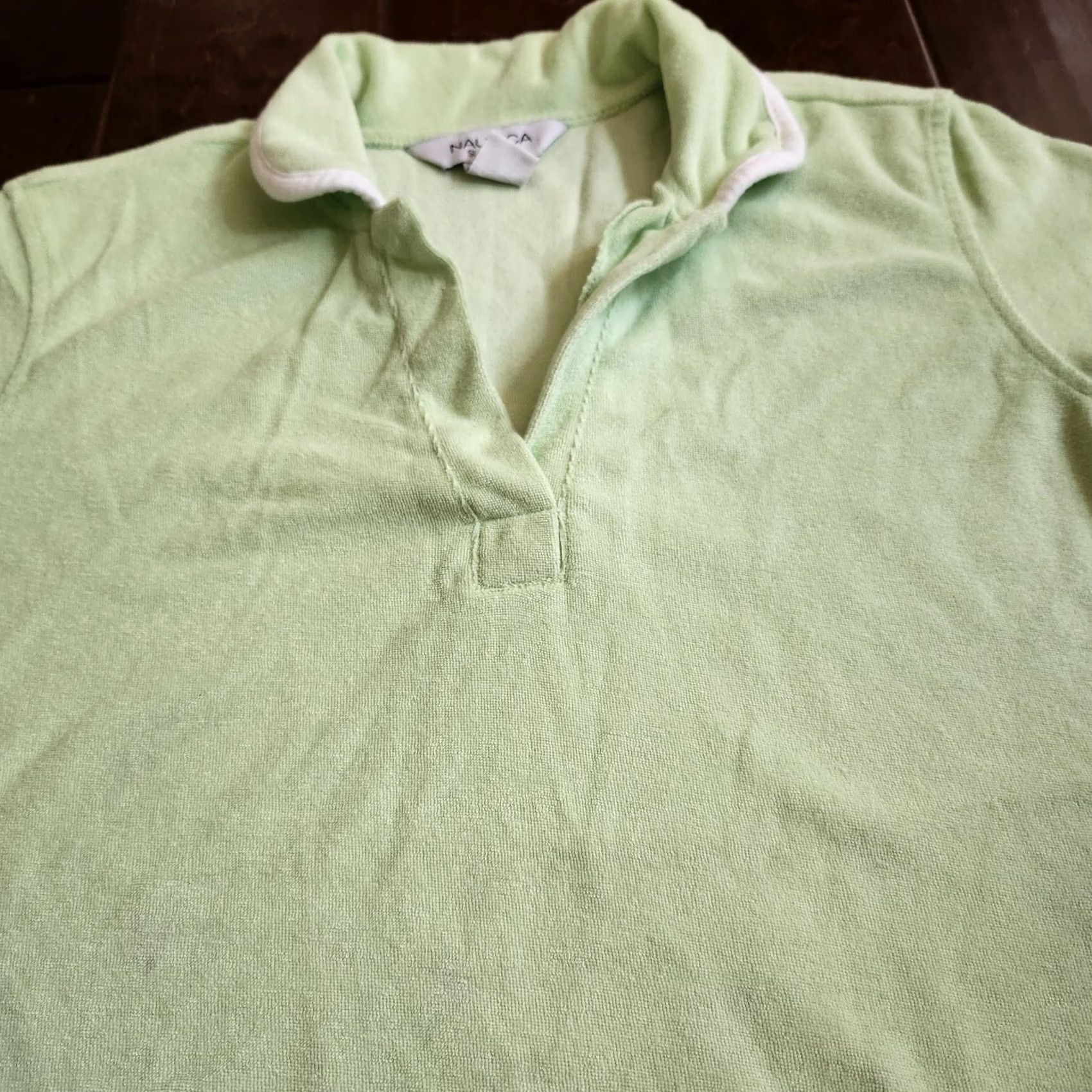 Nautica Nautica Women Sleepwear Polo Shirt - Size M - Green - Short Sleeve Collared Pajama Top, Cotton Polyester, Machine Washable, Regular, Women Size M / US 6-8 / IT 42-44 - 6 Thumbnail