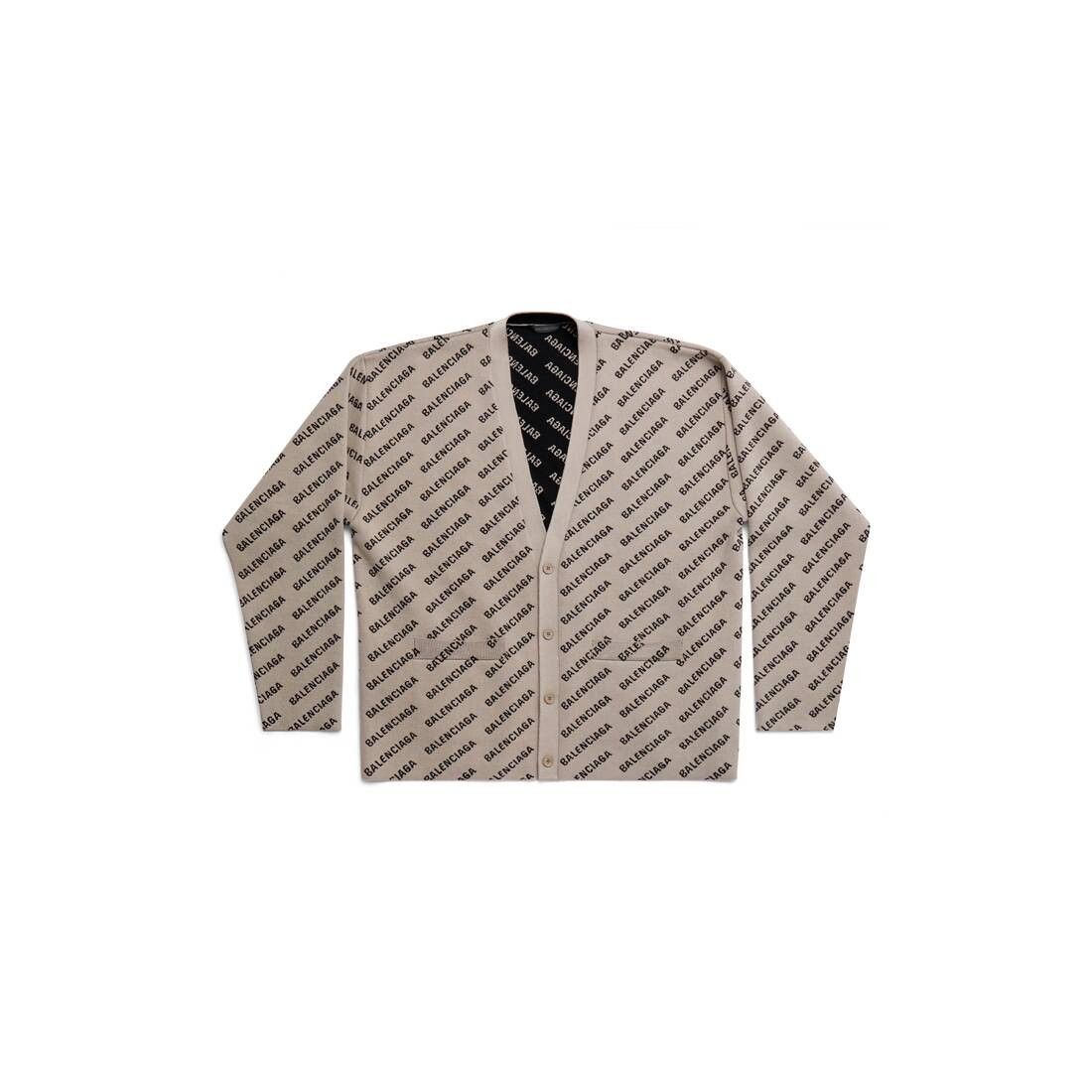 o1mt1gz0524 Mini Allover Logo Cardigan in Beige/Black