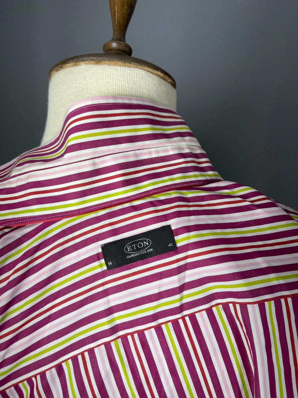 Eton Eton Ganghester Coloured Stripe Shirt Size 16 / 41 / L Size US M / EU 48-50 / 2 - 10 Thumbnail
