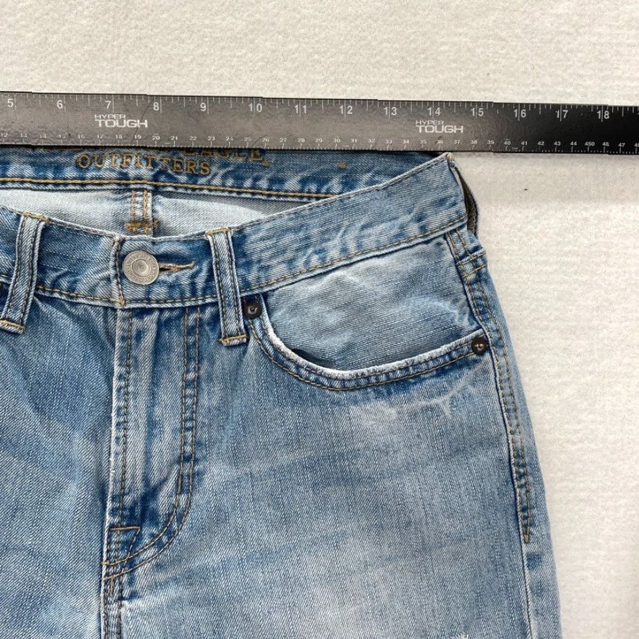 American Eagle Outfitters American Eagle Jeans Mens 28x32 Slim Fit Straight Leg Light Wash Blue Denim Pant Size US 28 / EU 44 - 6 Thumbnail
