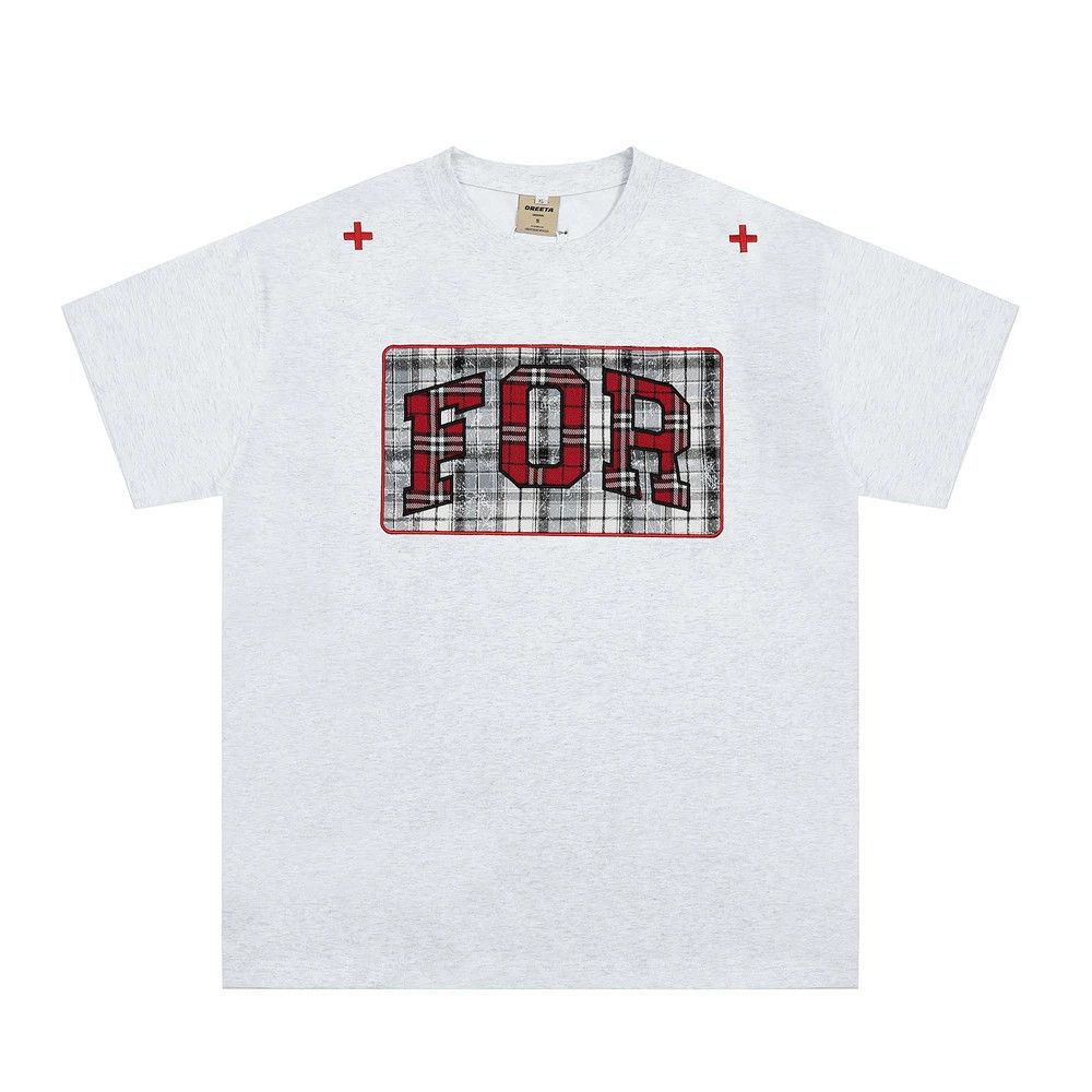 Vintage Casual loose plaid patch embroidered letter T-shirt y2k Size US M / EU 48-50 / 2 - 1 Thumbnail