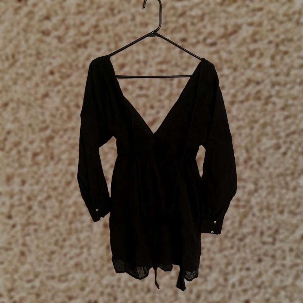 Free People Free People Sugarpie Mini Dress Black Embroidered Women's XS OB843133 Size XS / US 0-2 / IT 36-38 - 1 Thumbnail