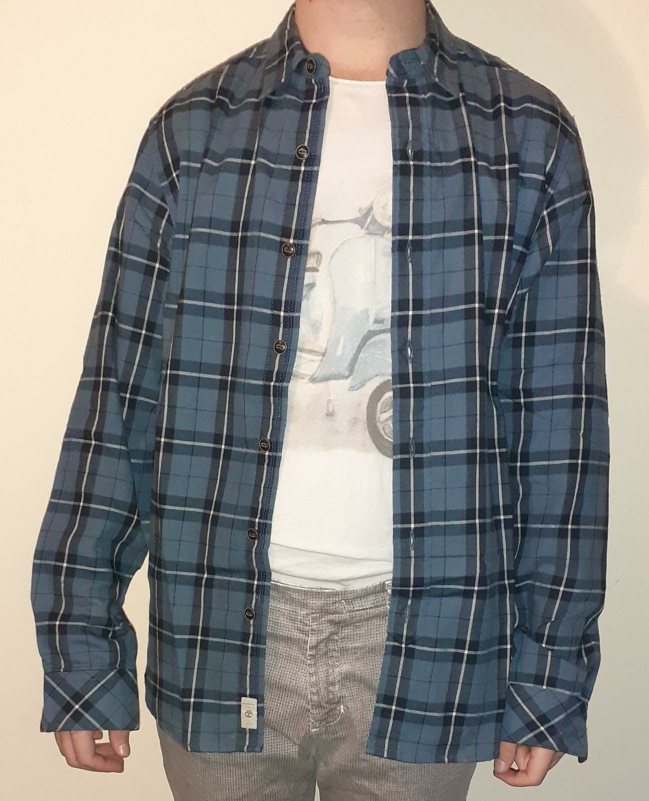 Timberland Camicia originale casual Timberland a quadri blu Size US S / EU 44-46 / 1 - 7 Thumbnail