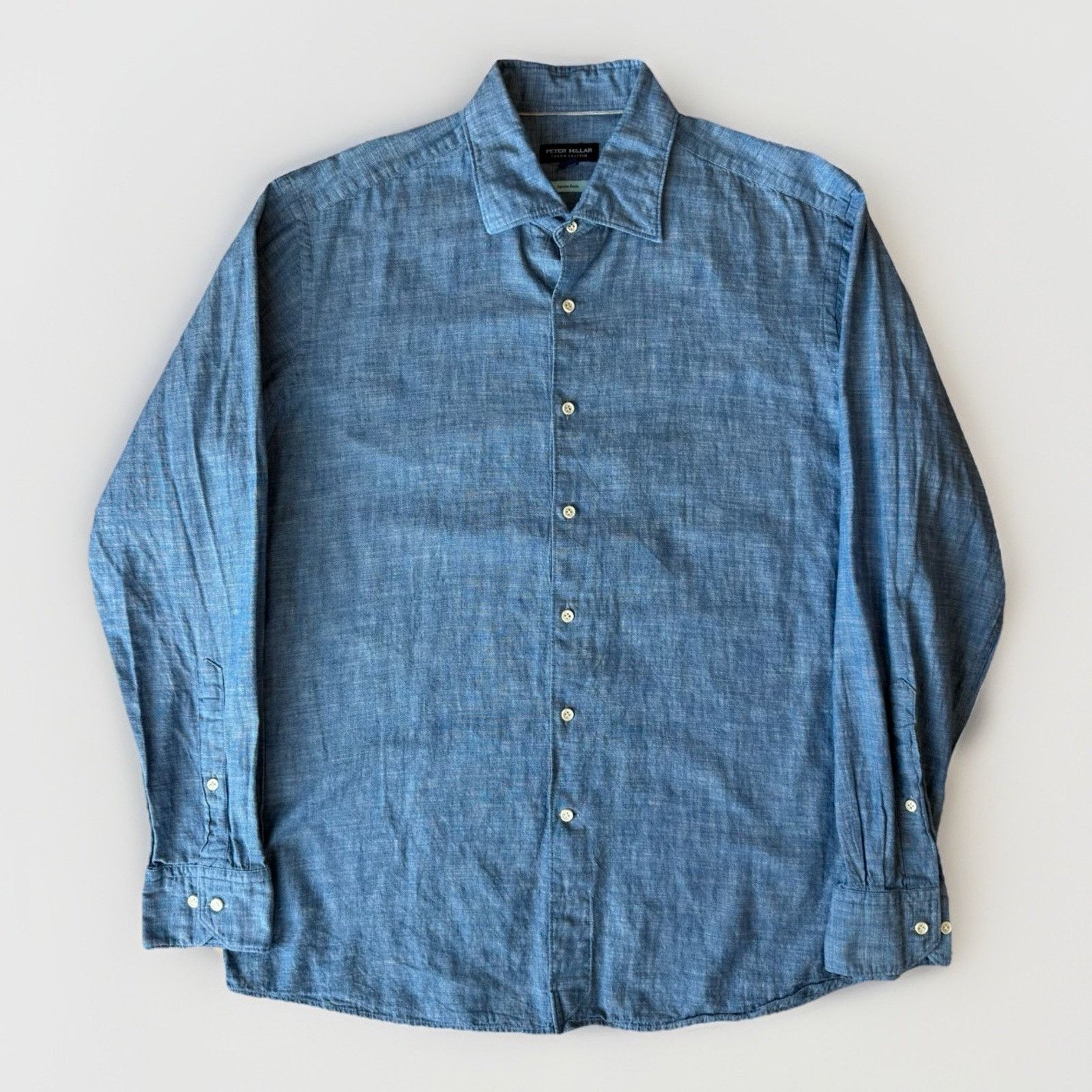 Peter Millar Peter Millar Chambray Shirt Large Blue Lightweight Button Up Size US L / EU 52-54 / 3 - 1 Thumbnail