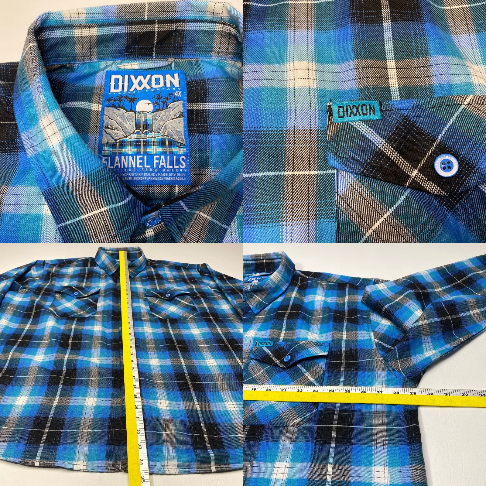 Vintage VINTAGE Dixxon Flannel Shirt Mens 4X Flannel Falls Blue Plaid Button Up Long Sleeve Size US XXL / EU 58 / 5 - 8 Thumbnail