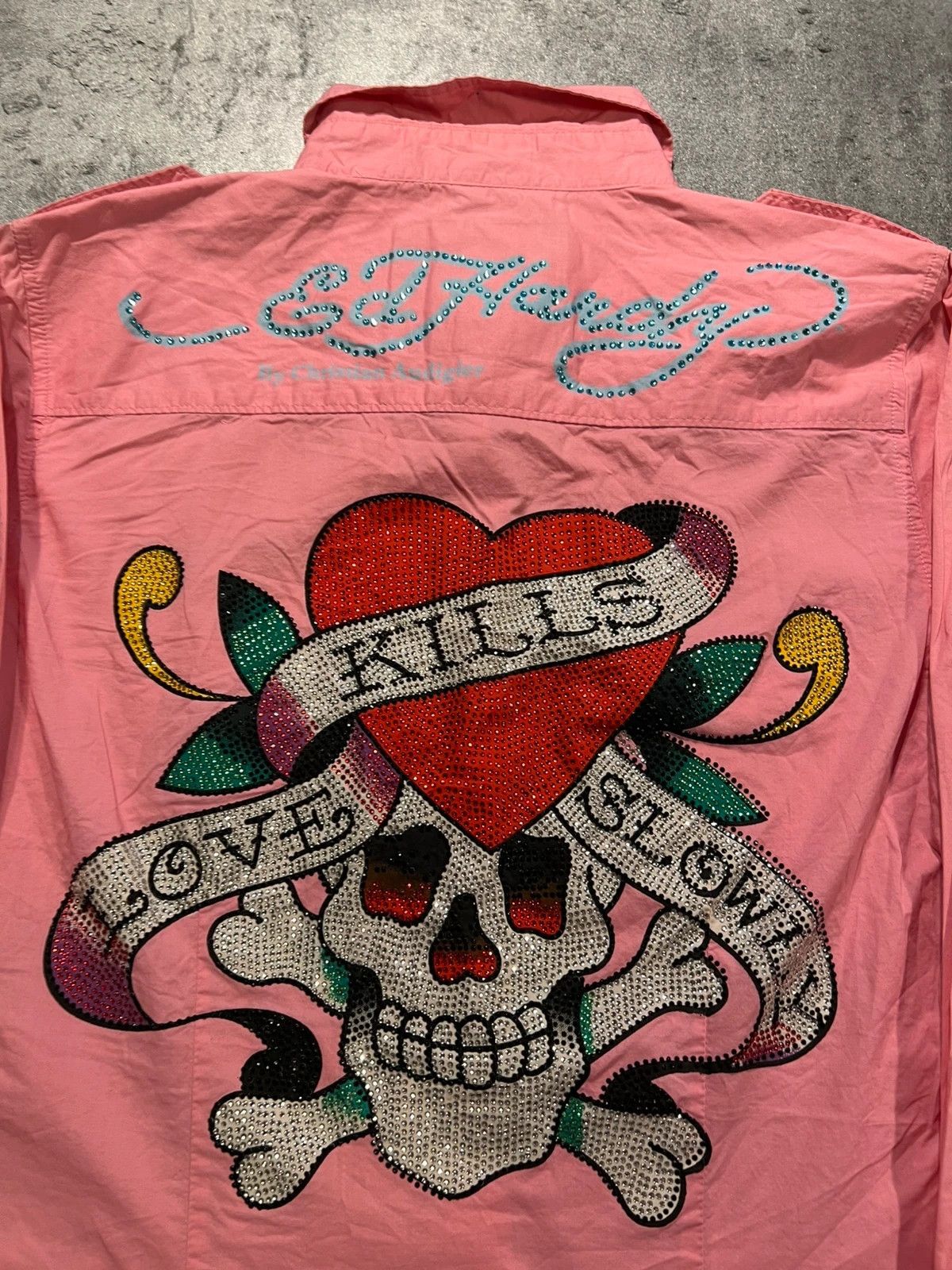 Ed Hardy Pink womens ed hardy shirt with crystals y2k couqette 2000s Size S / US 4 / IT 40 - 3 Thumbnail