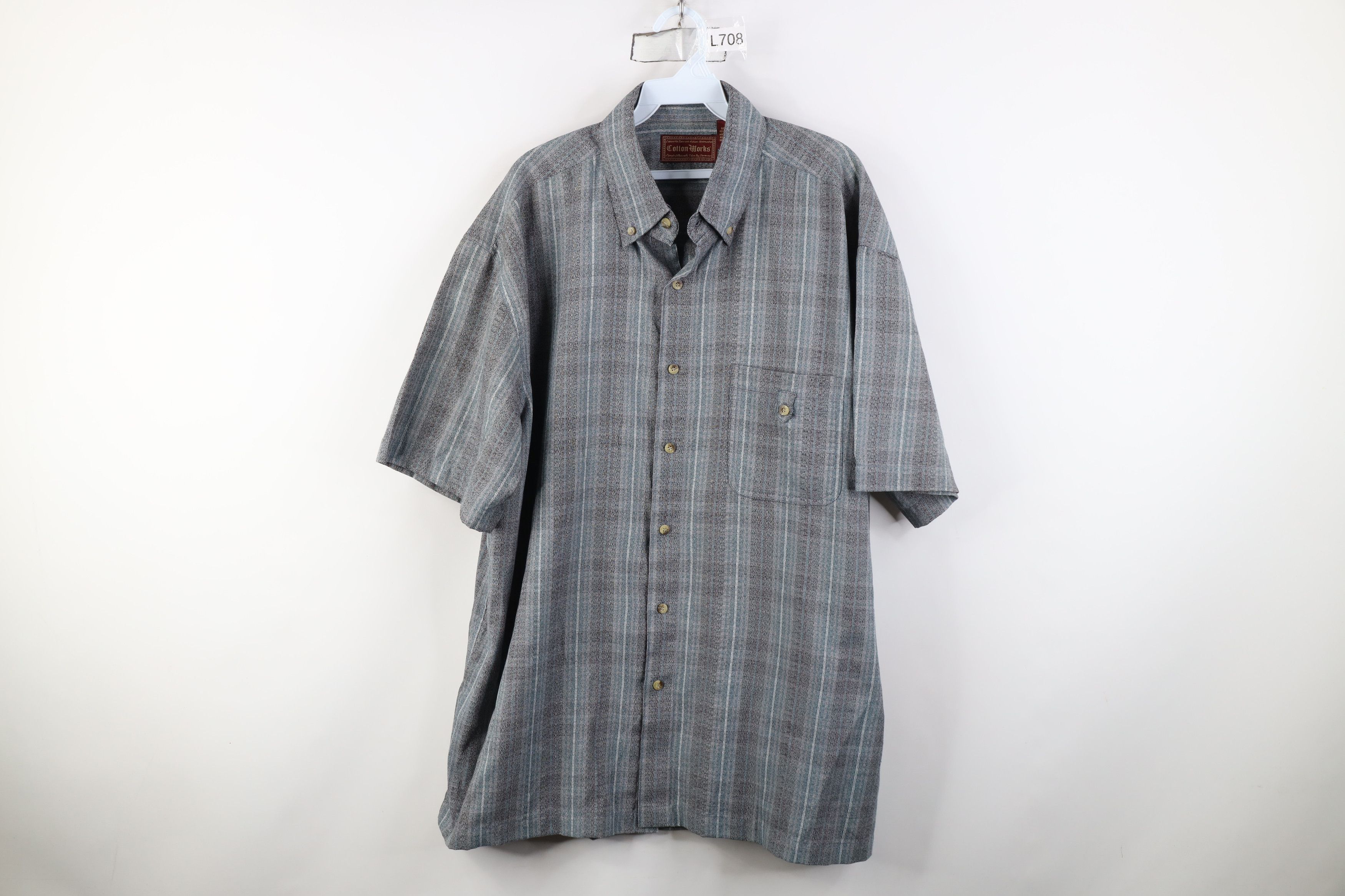 Vintage Vintage 90s Streetwear Knit Short Sleeve Button Down Shirt Size US XL / EU 56 / 4 - 1 Thumbnail