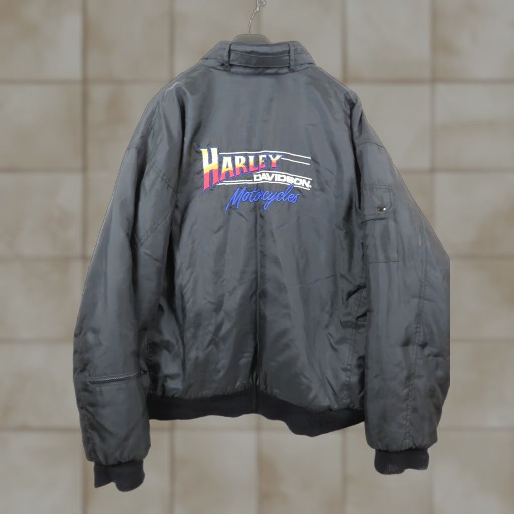 Harley Davidson VINTAGE Harley-Davidson Jacket Motorcycle Mens XL Black Nylon Belted Zip Size US XL / EU 56 / 4 - 1 Thumbnail