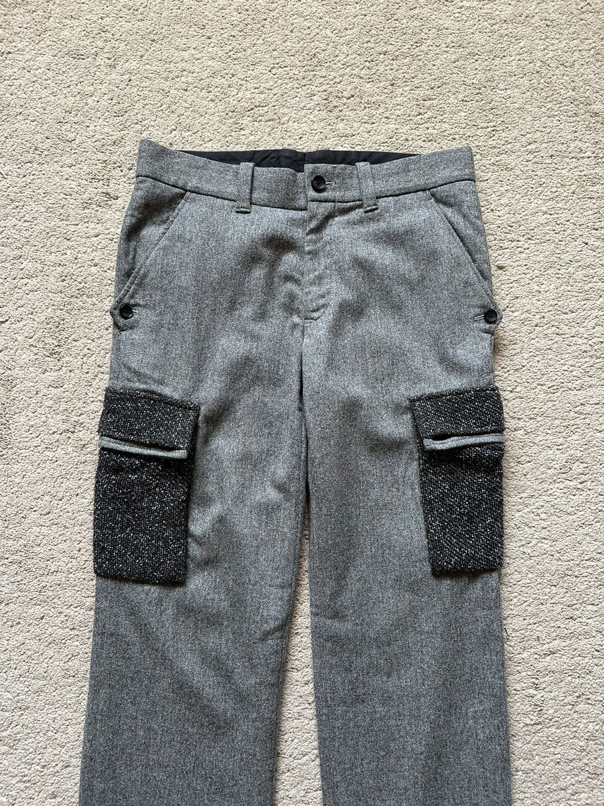 Tete Homme 1990s Tete Homme Knit pocket Wool Cargo Pant Size US 32 / EU 48 - 2 Thumbnail