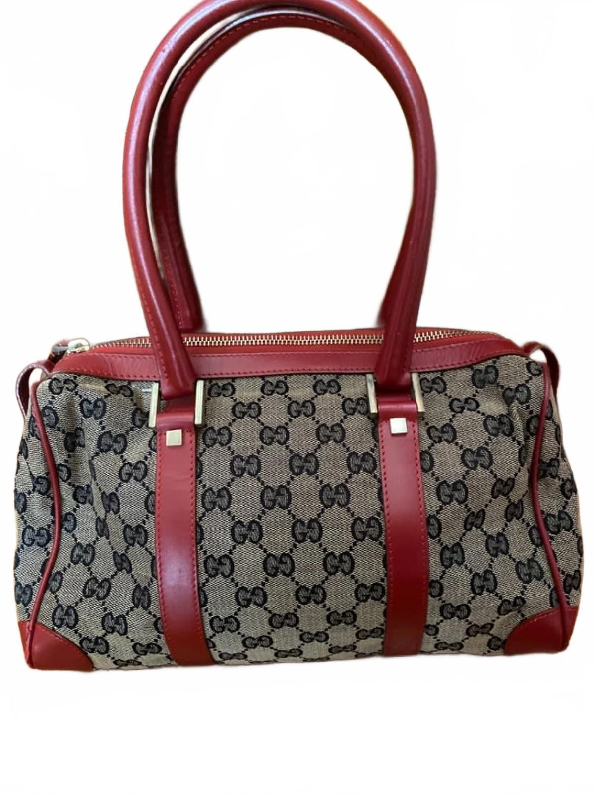 Gucci Gucci - Monogram Canvas and Red Leather Handbag Size ONE SIZE - 3 Thumbnail