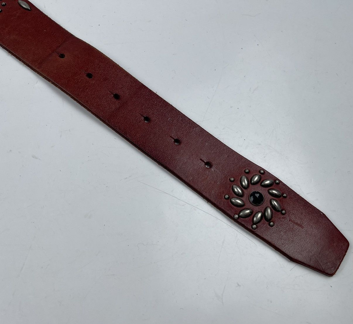 Japanese Brand studded leather belt tc4 Size 36 - 3 Thumbnail