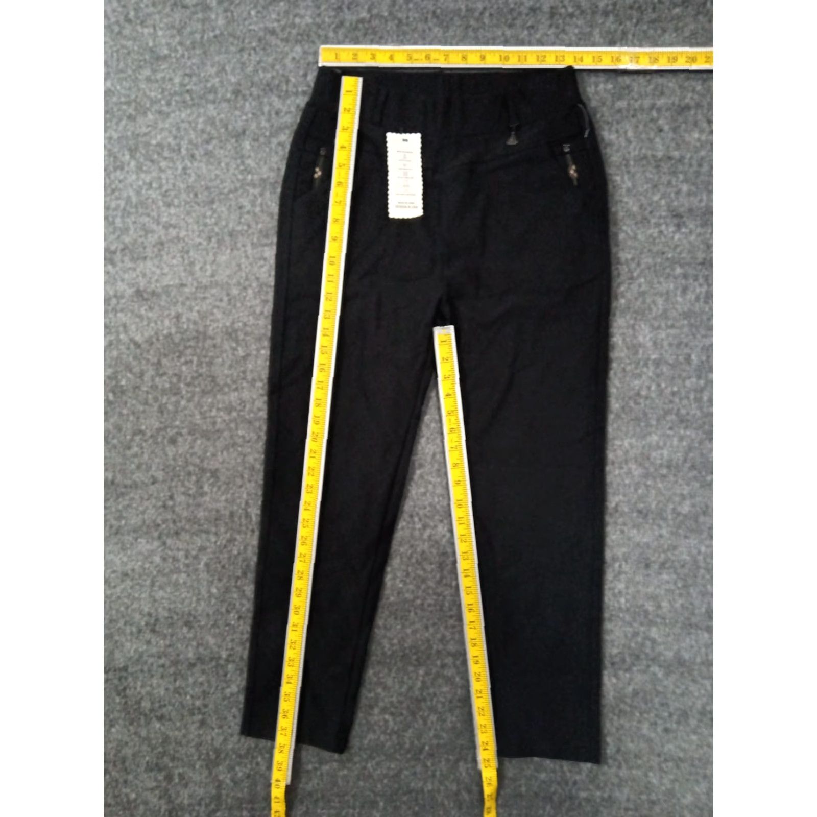 Vintage W&J Fashion Women's L Charcoal Stretch High Rise Pull On Pants Tapered Chino Slim Size 36" / US 14 / IT 50 - 4 Thumbnail