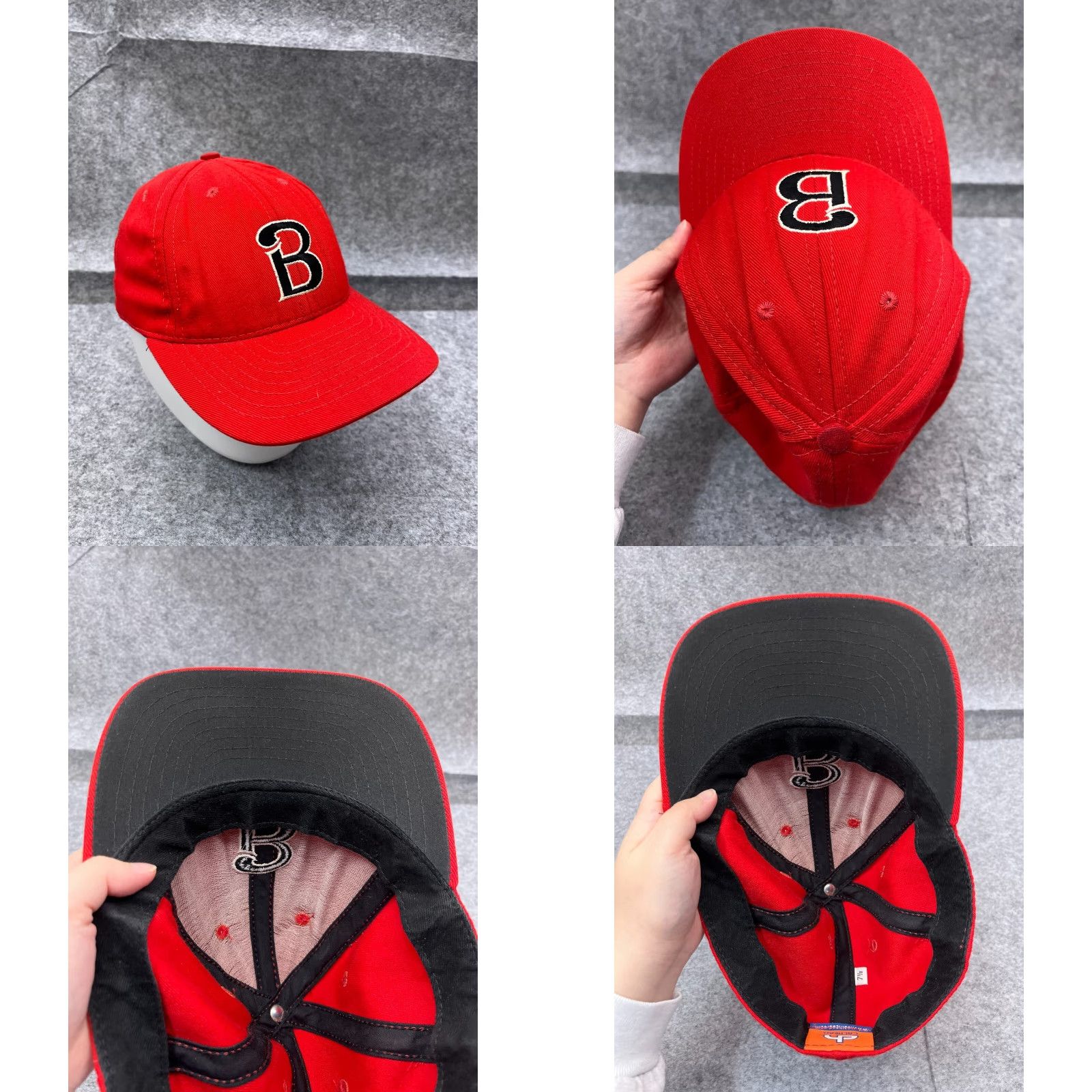 Logo 7 Calhead Hat Cap B Logo Team Hat Cap Fitted Adult Large Red 100% Cotton Twill Embroidered Horse Baseball Cap Mens Size ONE SIZE - 8 Thumbnail