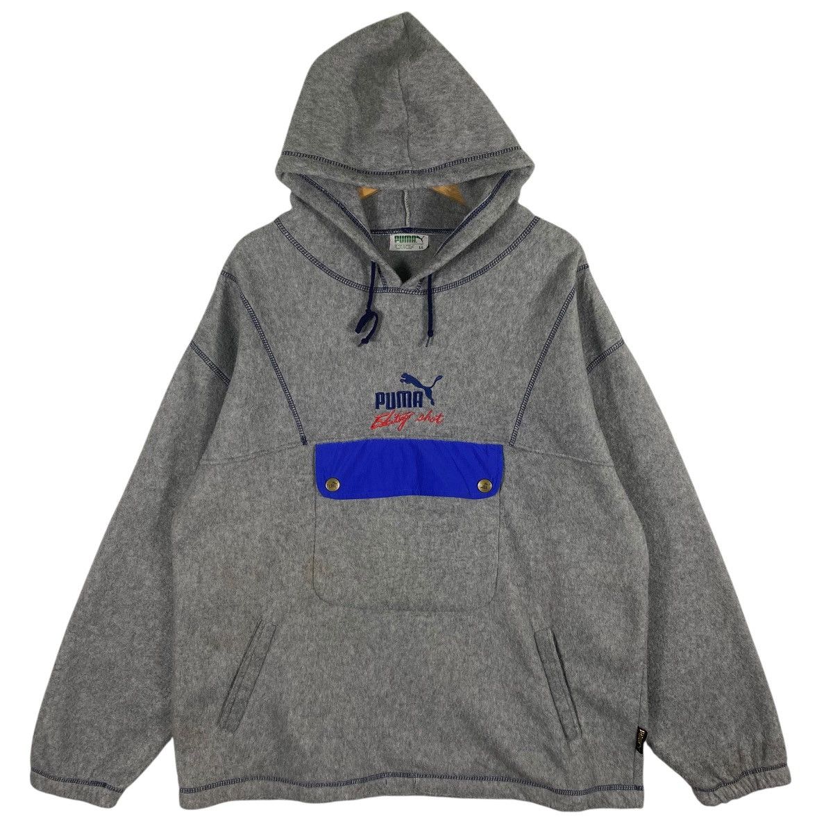 Puma × Vintage Vintage Puma Anorak Fleece Hoodie L Size Grey Colour Size US L / EU 52-54 / 3 - 1 Thumbnail