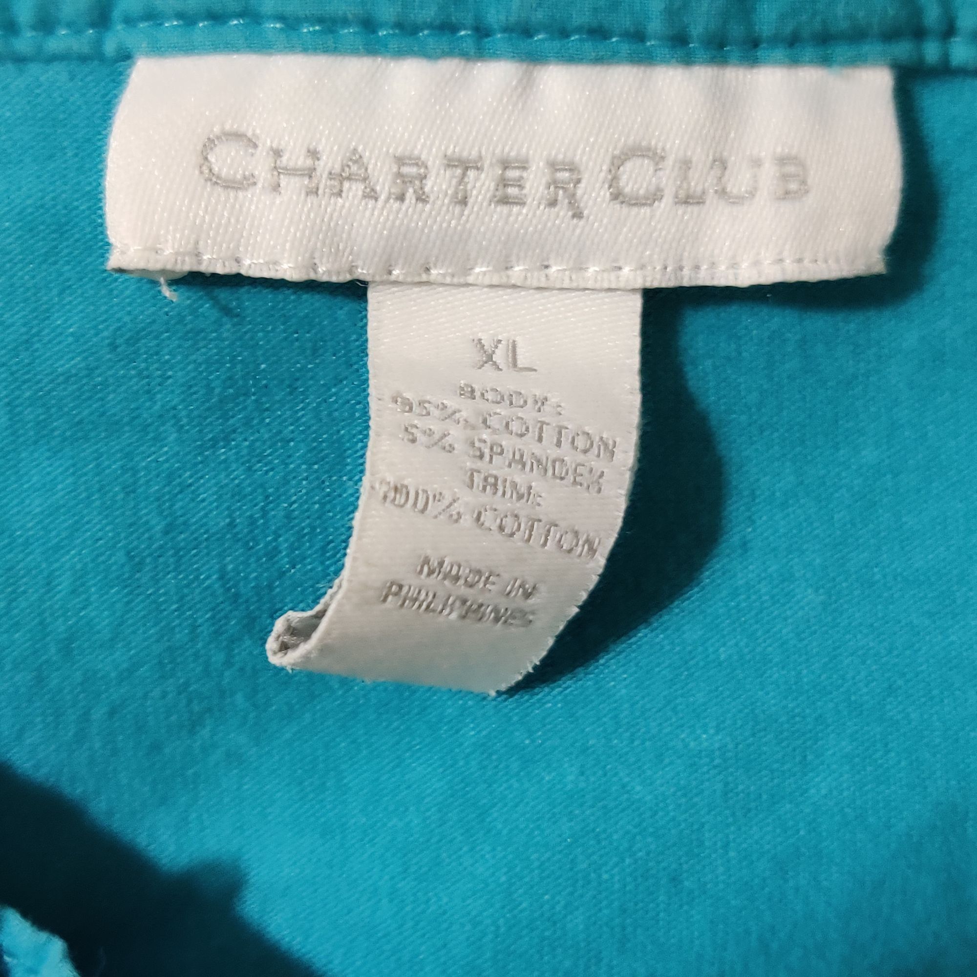 Charter Club Charter Club XL Teal Ruffle Front Pintuck Blouse Long Sleeve Size XL / US 12-14 / IT 48-50 - 6 Thumbnail
