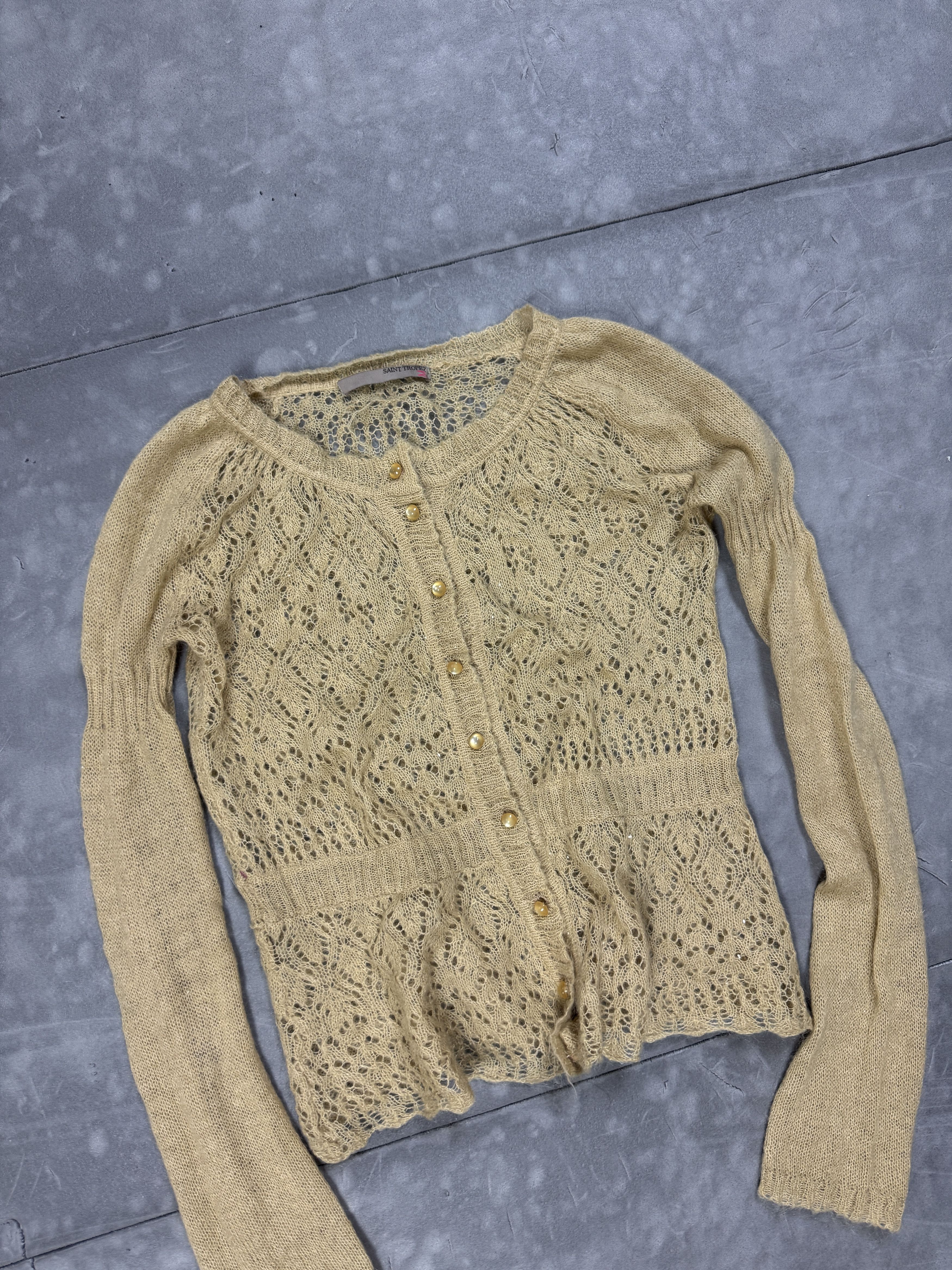 Vintage Vintage Saint Tropez Cashmere Cardigan Sweater (S/M) Size M / US 6-8 / IT 42-44 - 4 Thumbnail