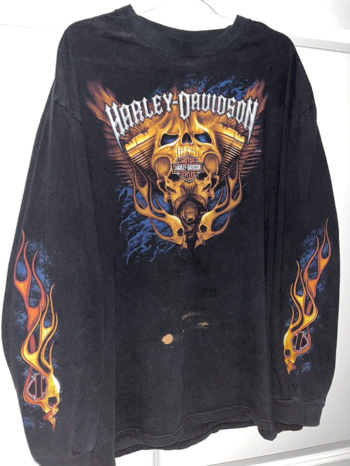 Harley Davidson Vintage Harley Davidson Flames Biker tee 90’s XL Size US XL / EU 56 / 4 - 6 Thumbnail