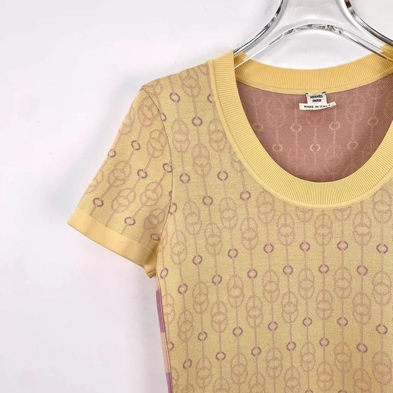 Hermes Hermes Yellow Short Sleeve Knitted Dress-2506 Size S / US 4 / IT 40 - 3 Thumbnail