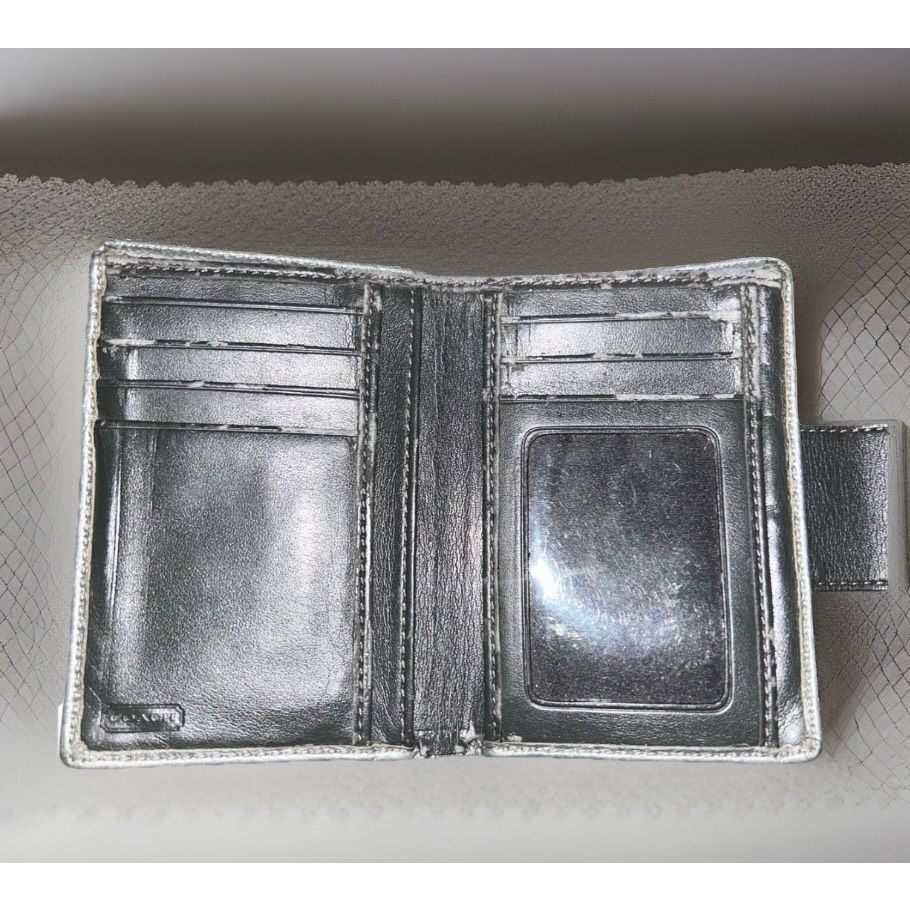 Coach Coach Leather Crossbody Pebbled Metallic Silver Penelope J11 Size ONE SIZE - 8 Thumbnail