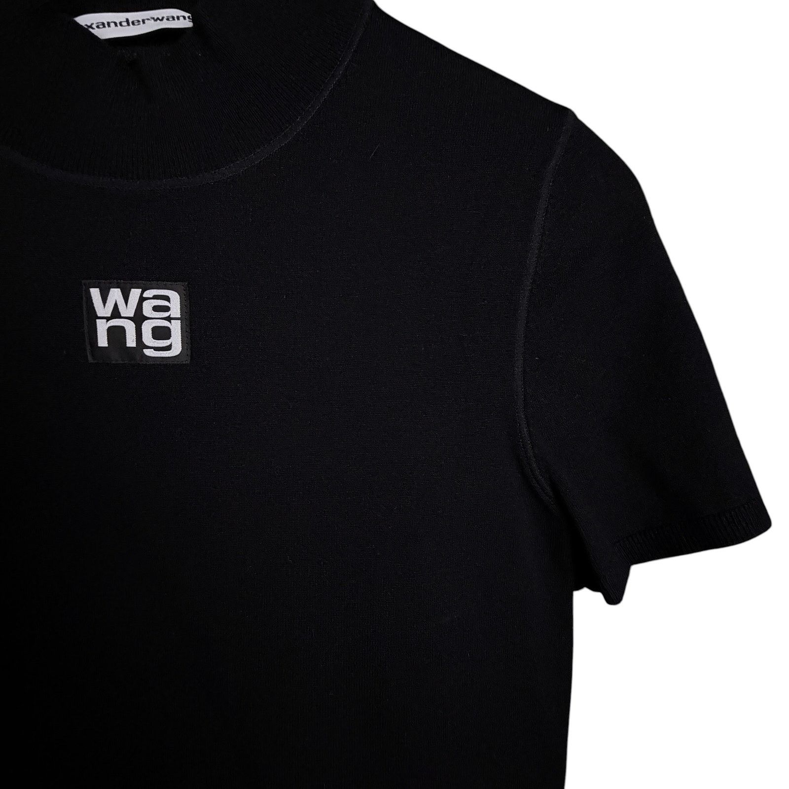 Alexander Wang Alexander Wang Women's Medium Black Mock Cropped Black Top Size M / US 6-8 / IT 42-44 - 3 Thumbnail