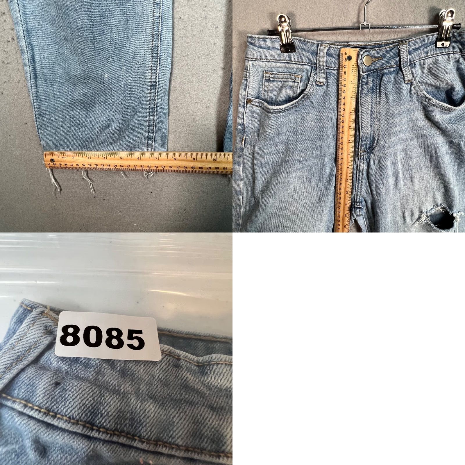 Akira Akira Womens Distressed Light Wash Straight Leg Denim Jeans Size 7 Size 28" / US 6 / IT 42 - 8 Thumbnail