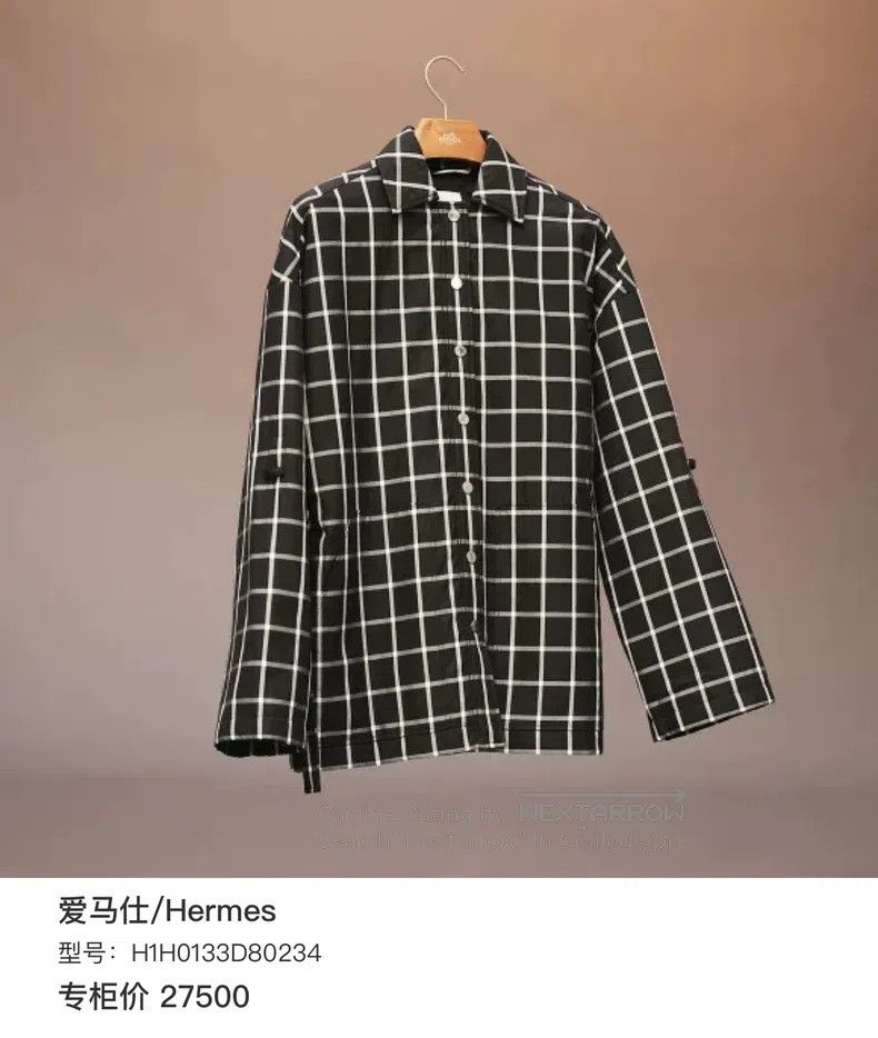 Hermes Hermes Black and White Plaid Windbreaker Jacket Size XXS / US 00 / IT 34 - 6 Thumbnail