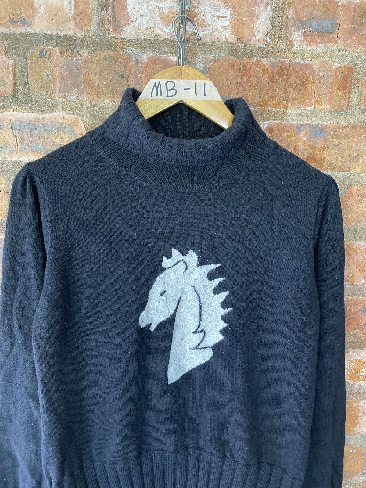 Y's 1990s pierre cardin intarsia Horse knit Size M / US 6-8 / IT 42-44 - 3 Thumbnail
