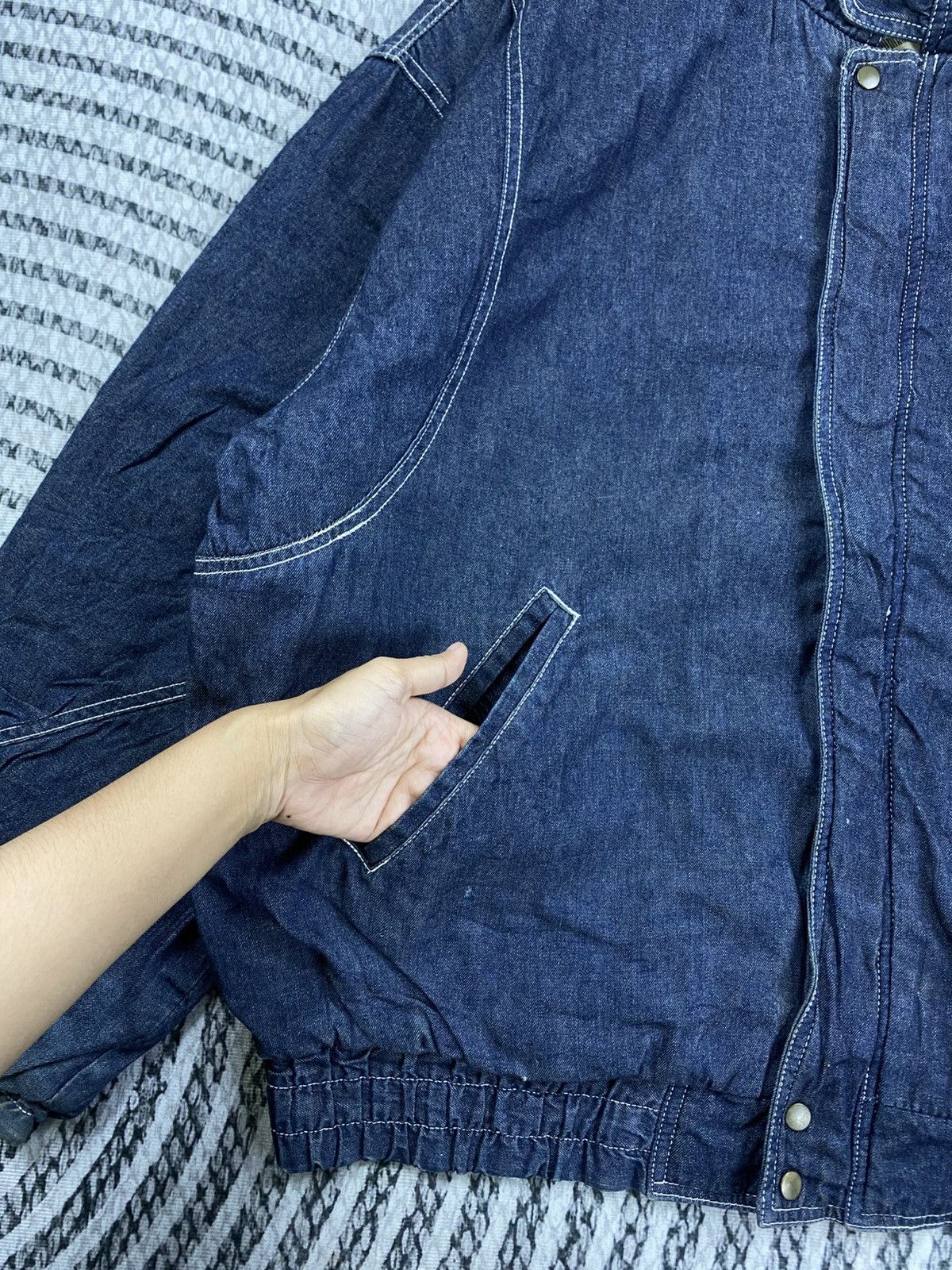 Japanese Brand Vintage Yellow Club Denim Blue Bomber Jacket Size US XXL / EU 58 / 5 - 7 Thumbnail