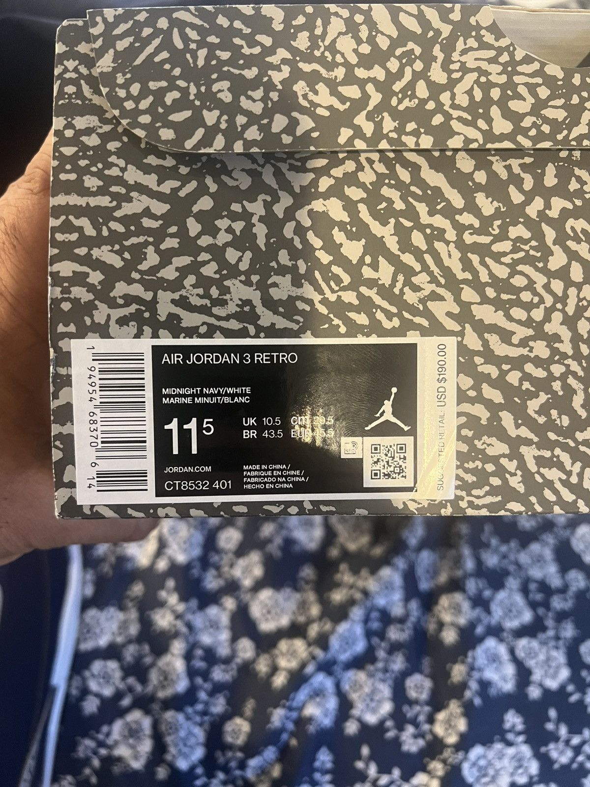 Nike Jordan 3 Retro Georgetown Size US 11.5 / EU 44-45 - 7 Thumbnail