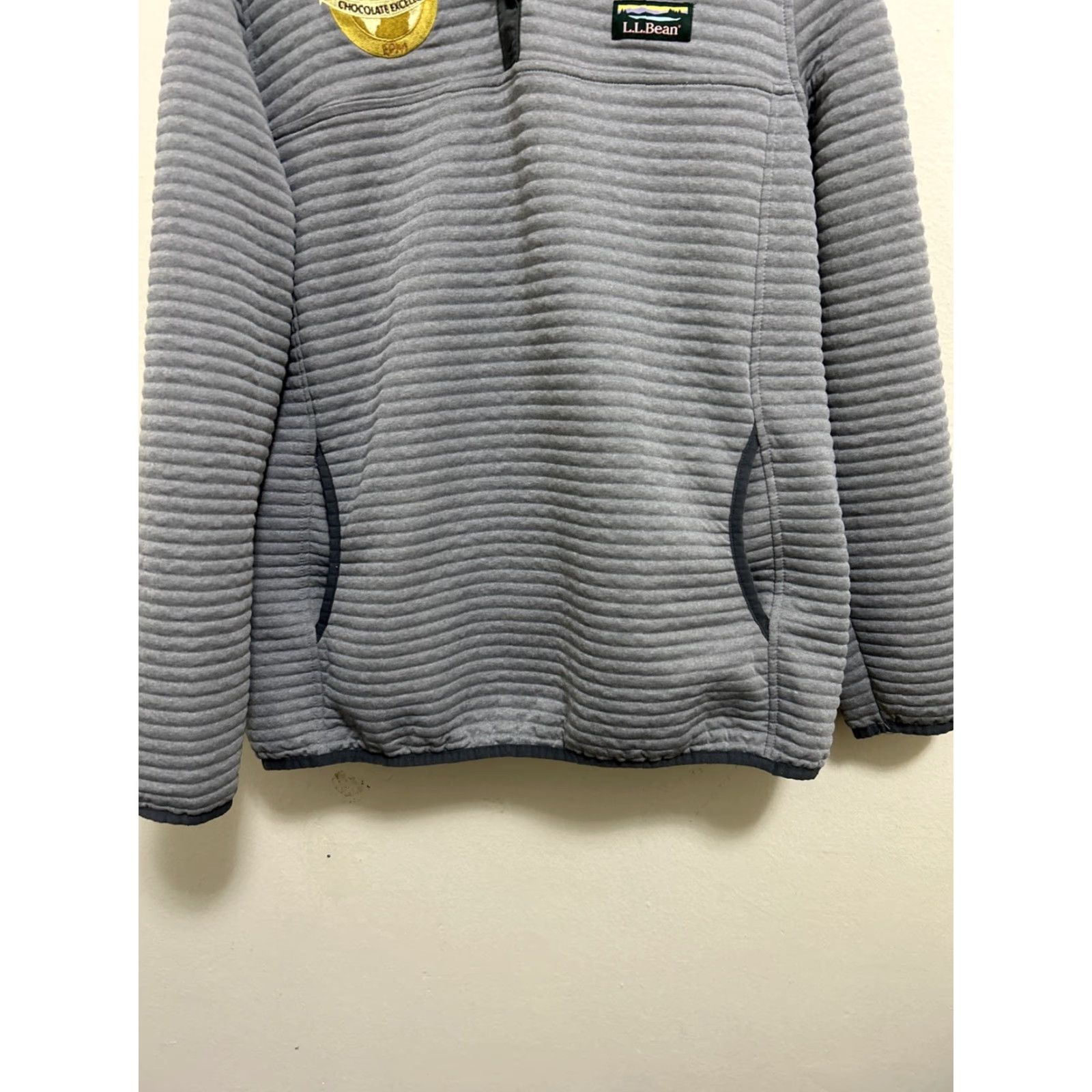 Vintage LL Bean Airlight Knit Pullover Sweatshirt Womens Large Grey Lightweight 1/4 Snap Sweatshirt Pullover Long Sleeve Casual Activewear Outerwear Size L / US 10 / IT 46 - 3 Thumbnail