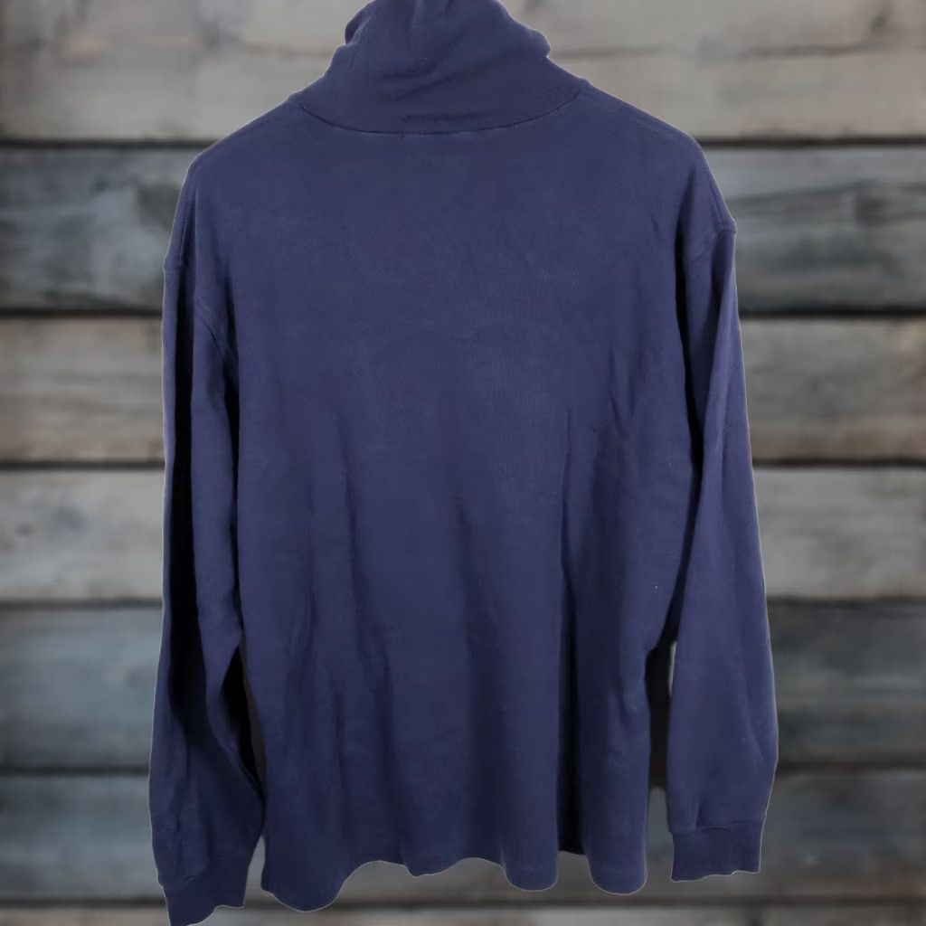 Polo Ralph Lauren VINTAGE Polo Ralph Lauren Sweatshirt Shirt Mens Large Dark Blue Crest Oversized Turtleneck Pullover Size US L / EU 52-54 / 3 - 1 Thumbnail