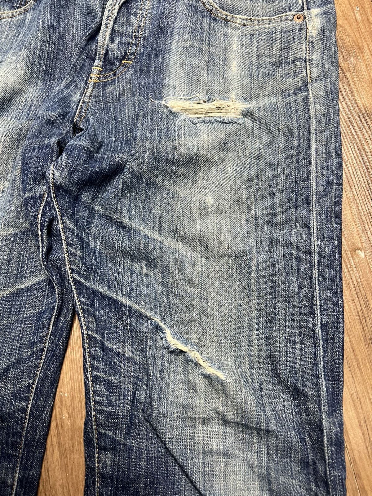 Beams Japan BEAMS BOY Japan Vintage Style Buckle Back Denim Jeans (45) Size 31" - 6 Thumbnail