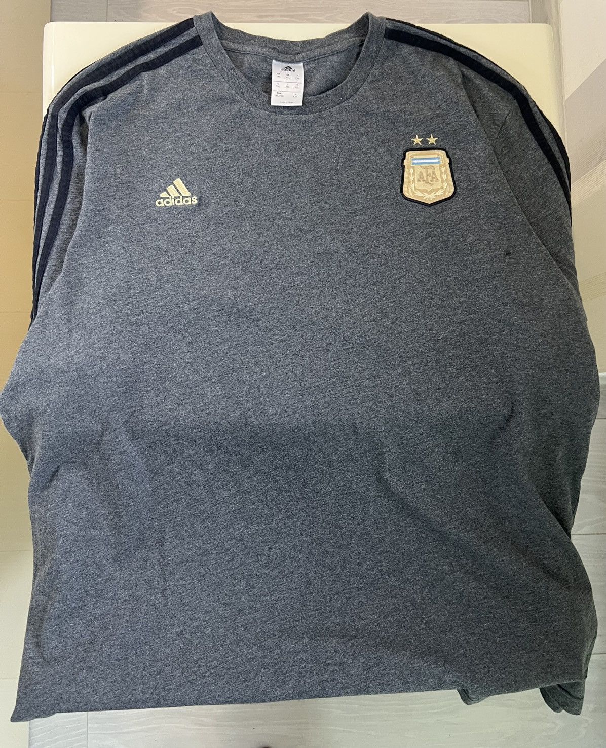 Adidas × Vintage Messi Jersey Shirt Mens -Grey Adidas Soccer Argentina AFA Size US XXL / EU 58 / 5 - 2 Thumbnail