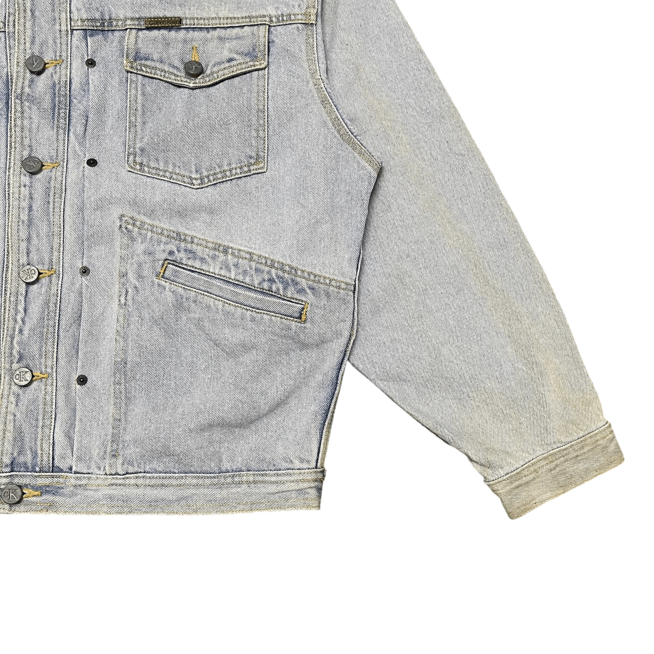 Calvin Klein Vintage CK Calvin Klein Denim Jacket Cut Off Collar Size US L / EU 52-54 / 3 - 4 Thumbnail
