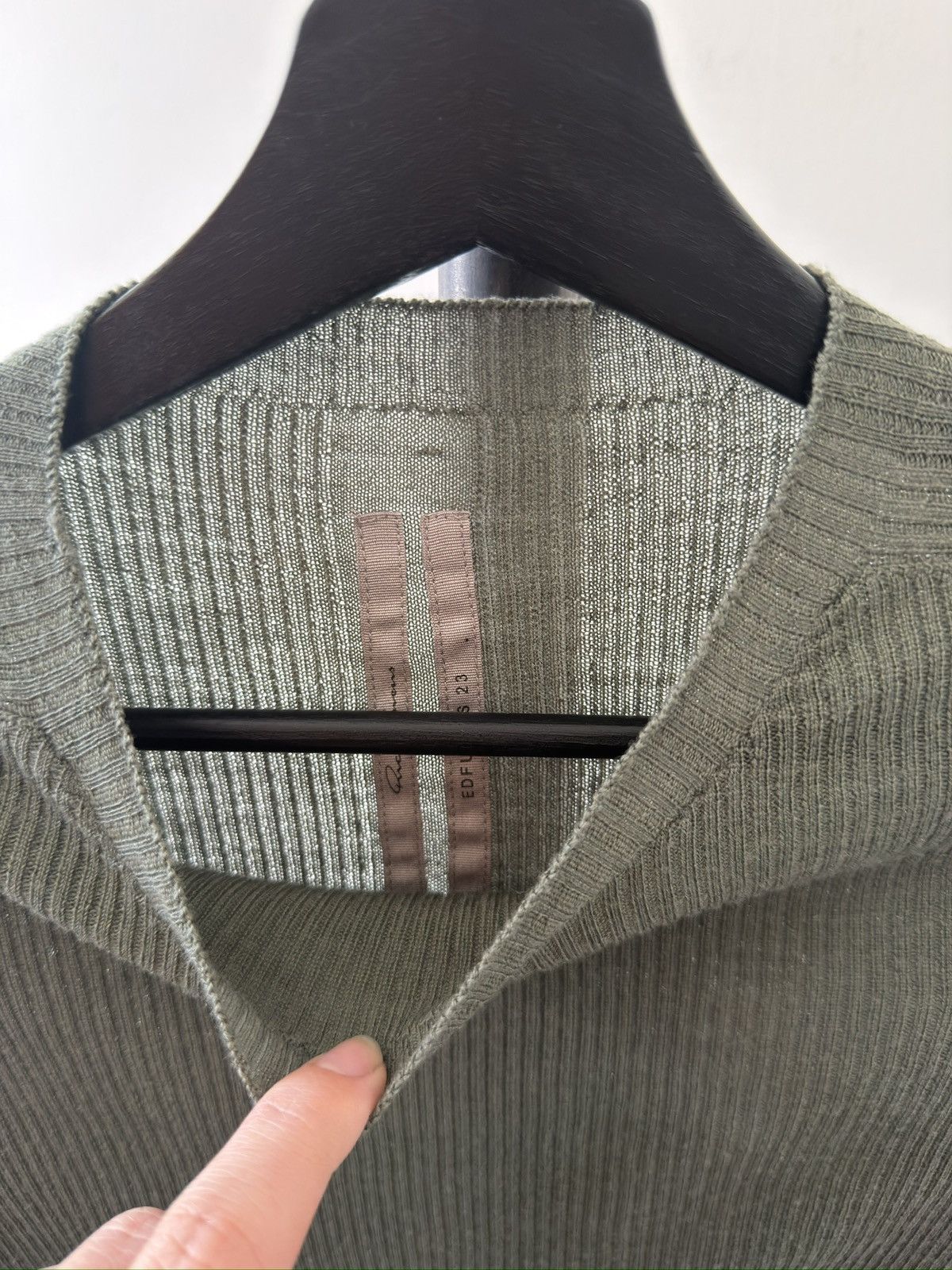 Rick Owens SS23 EDFU Moss Ribbed Sweater Size US S / EU 44-46 / 1 - 4 Thumbnail