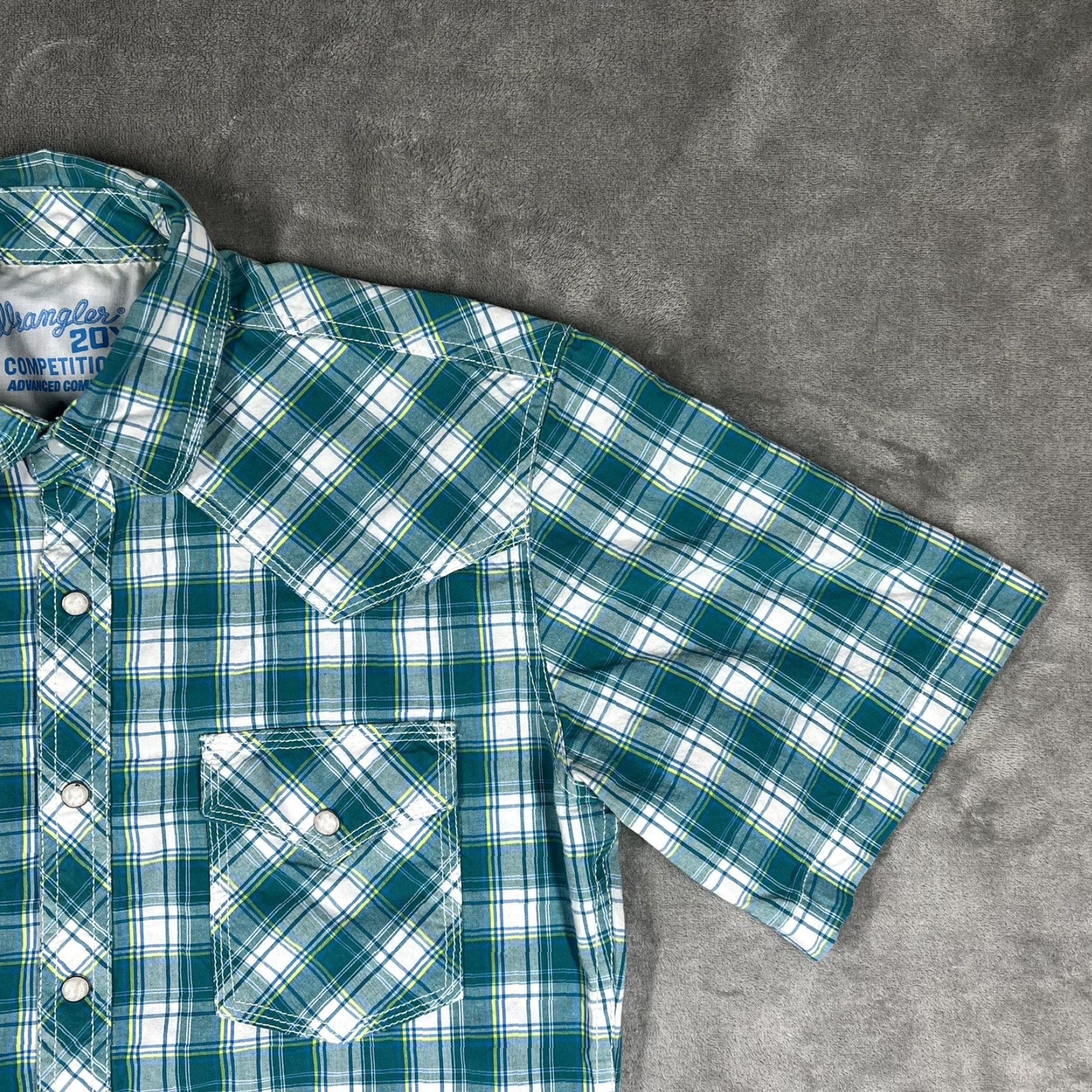 Wrangler Wrangler 20X Men's Small Pearl Snap Western Button-Up Shirt Teal Blue Plaid Size US S / EU 44-46 / 1 - 3 Thumbnail